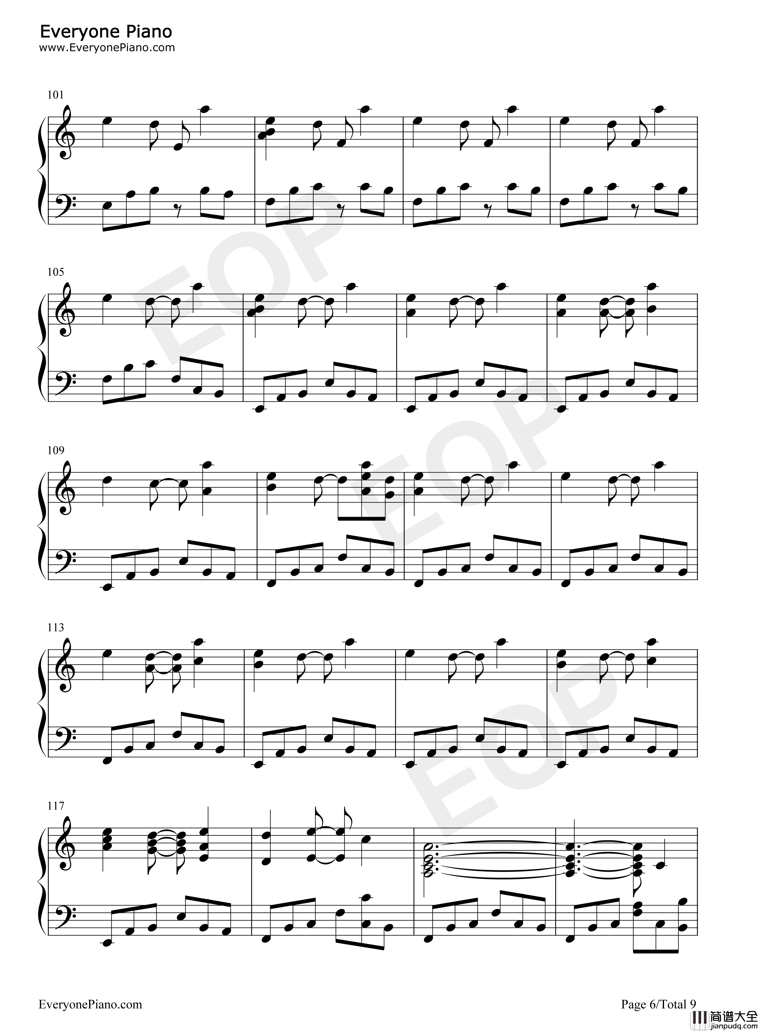 绯想天钢琴谱_东方Project