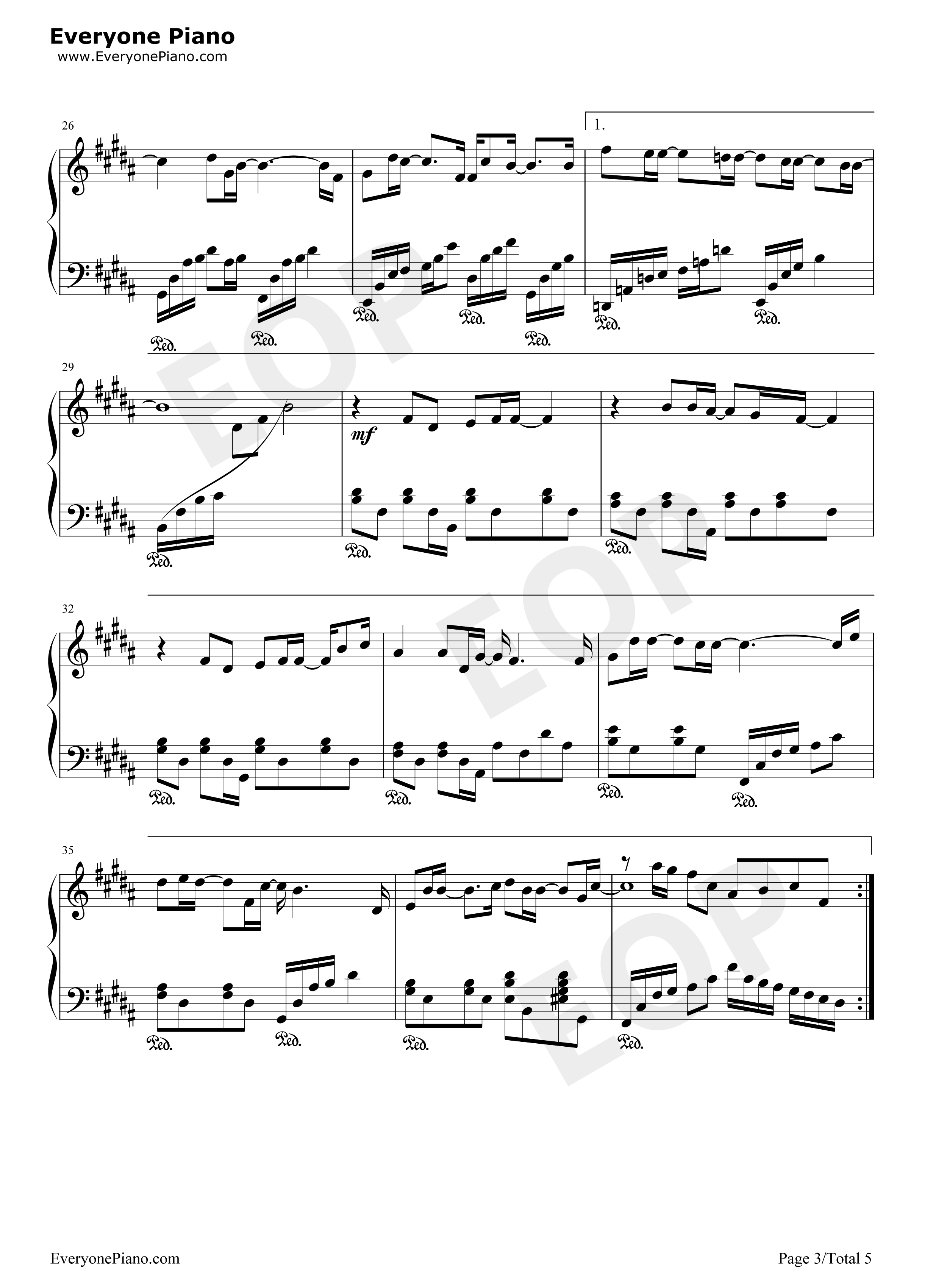 专属天使钢琴谱_Tank