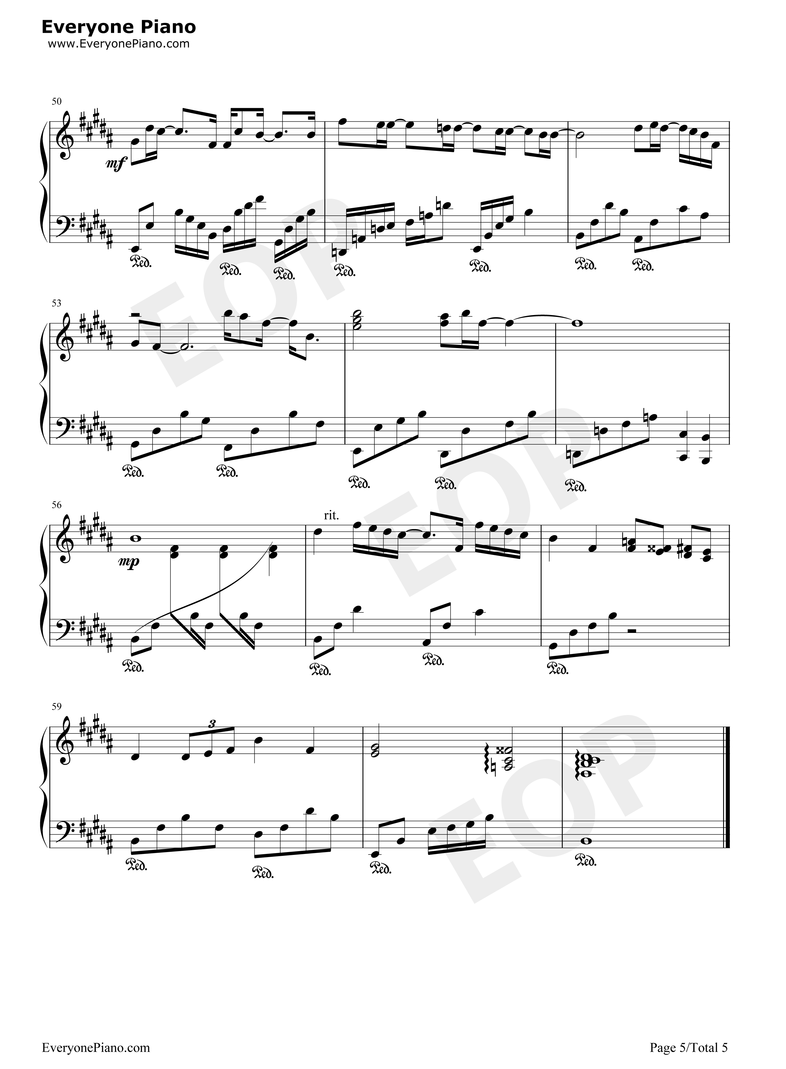 专属天使钢琴谱_Tank