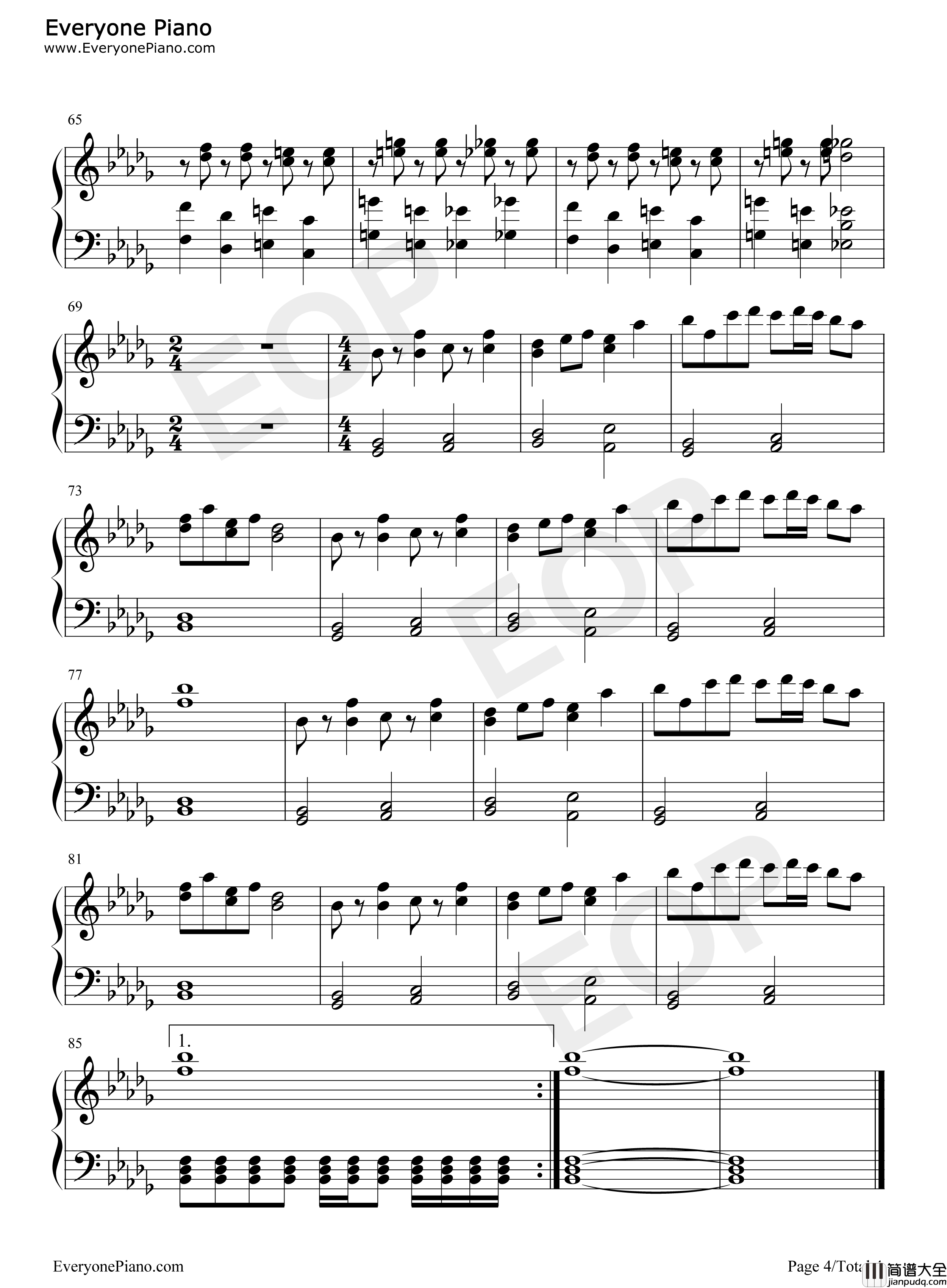 U.N.オーエンは彼女なのか？钢琴谱_东方Project