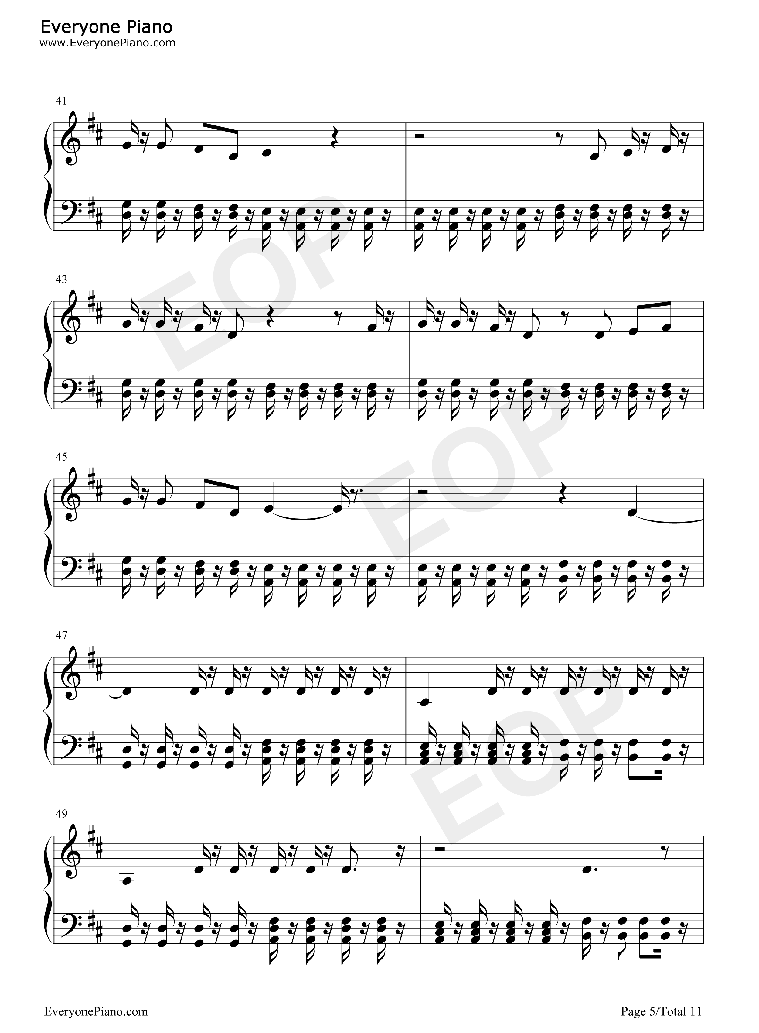 Live_While_We're_Young钢琴谱_One_Direction