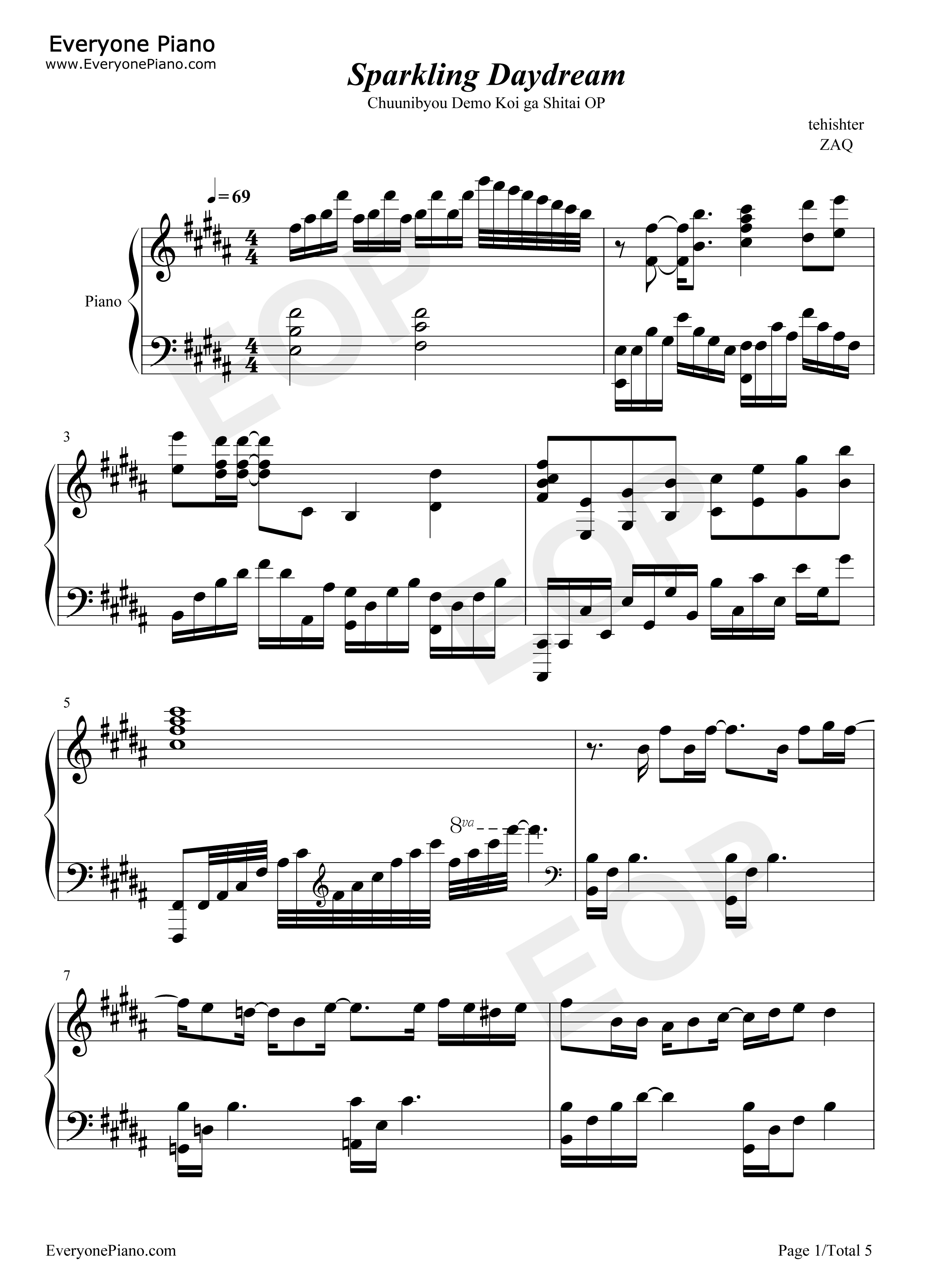 Sparkling_Daydream钢琴谱_ZAQ