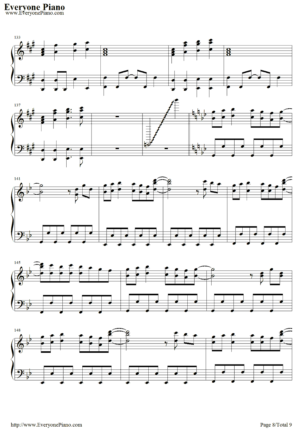 恋色マスタースパーク钢琴谱_东方Project