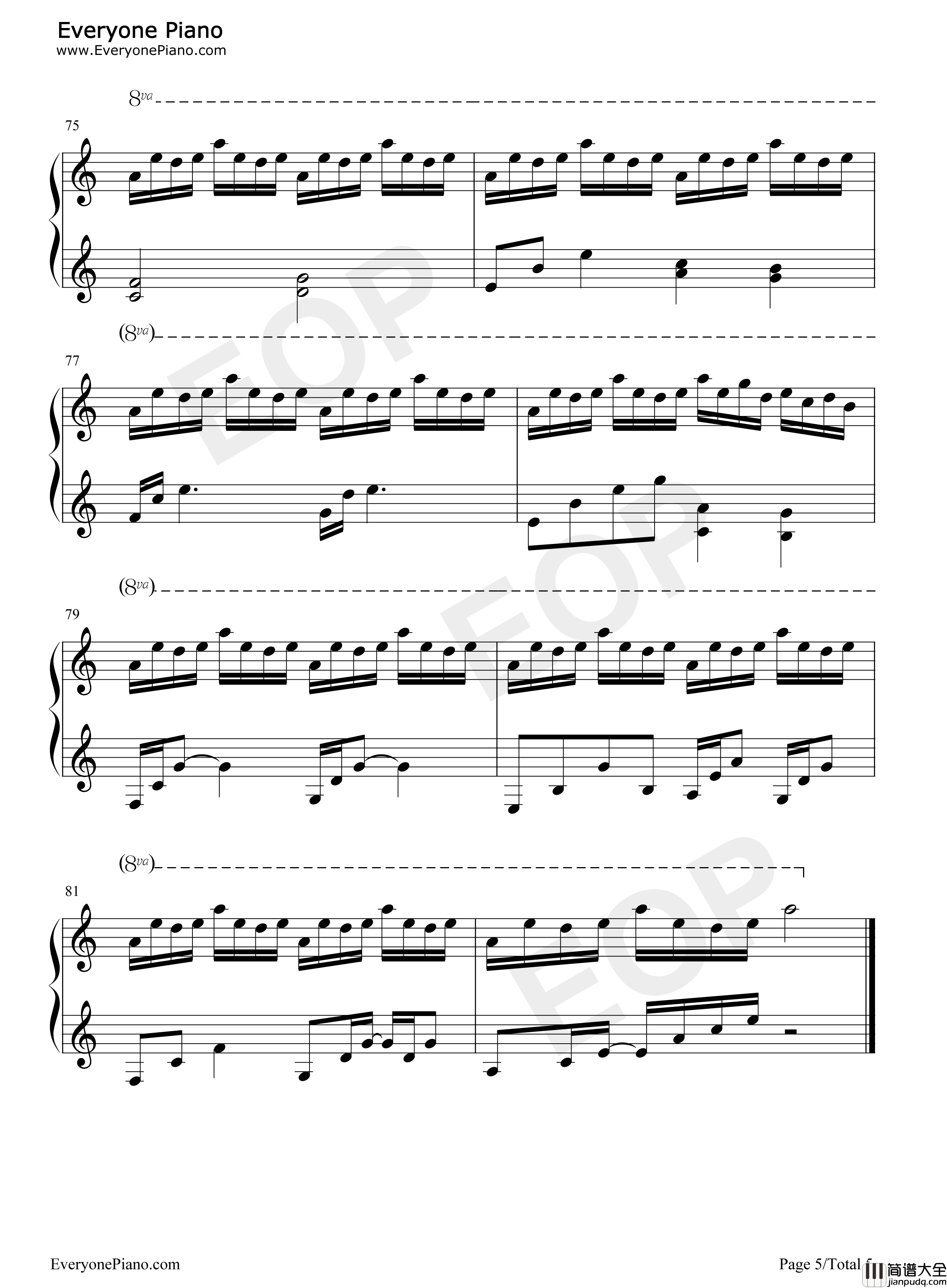 竹取飞翔　～_Lunatic_Princess钢琴谱_东方project