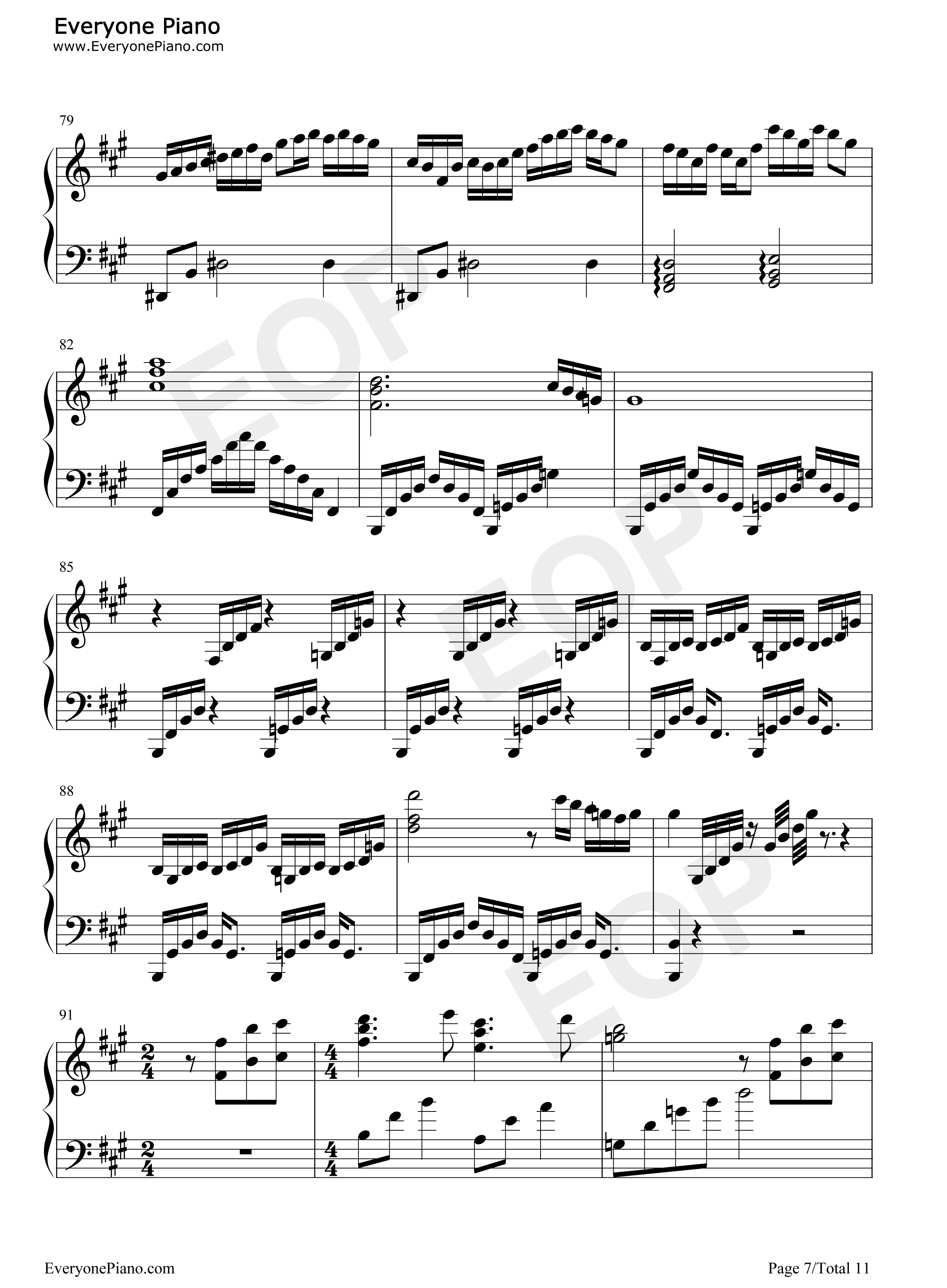 亡き王女の為のセプテット钢琴谱_东方Project