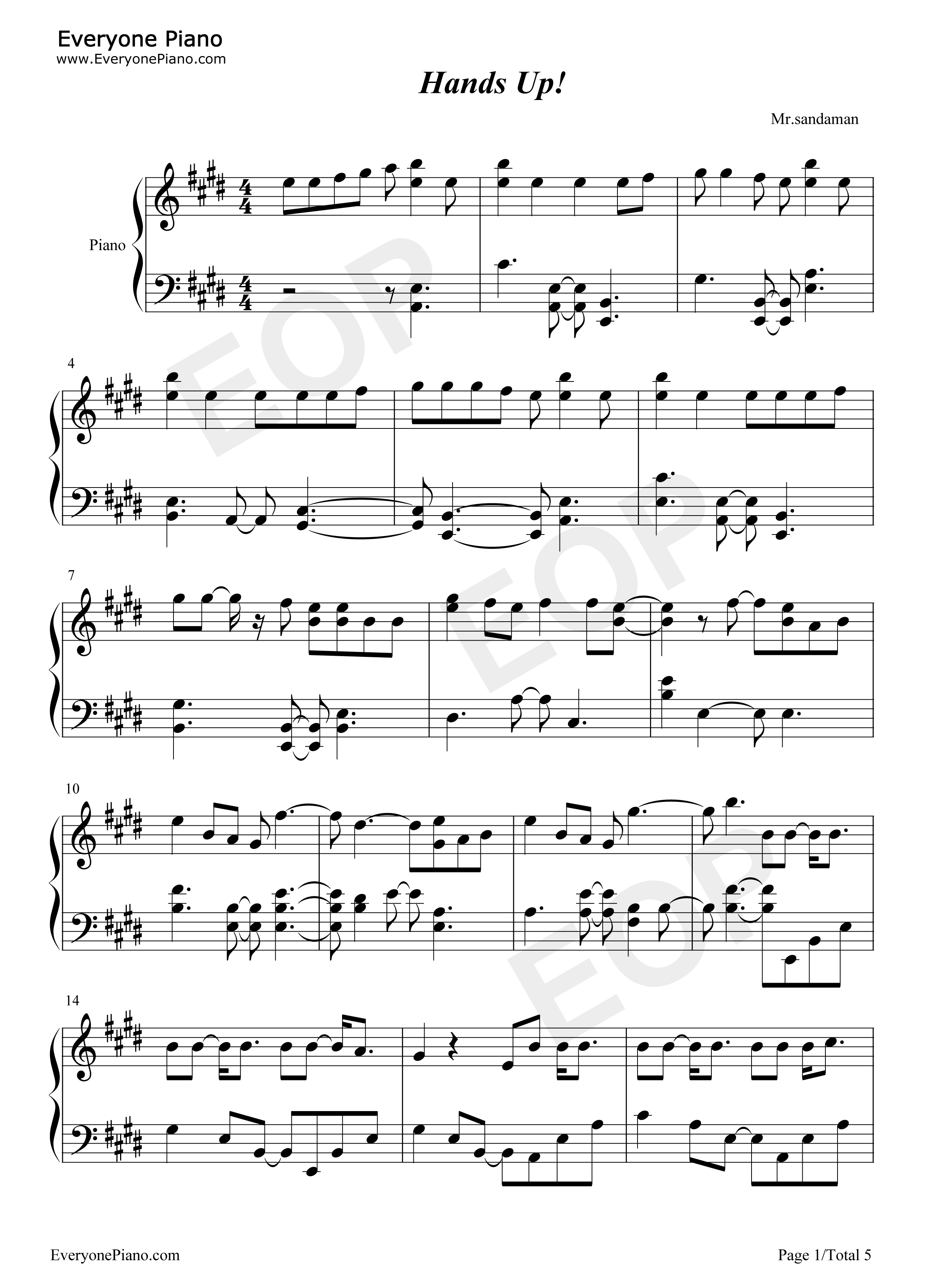 Hands_Up!钢琴谱_新里宏太