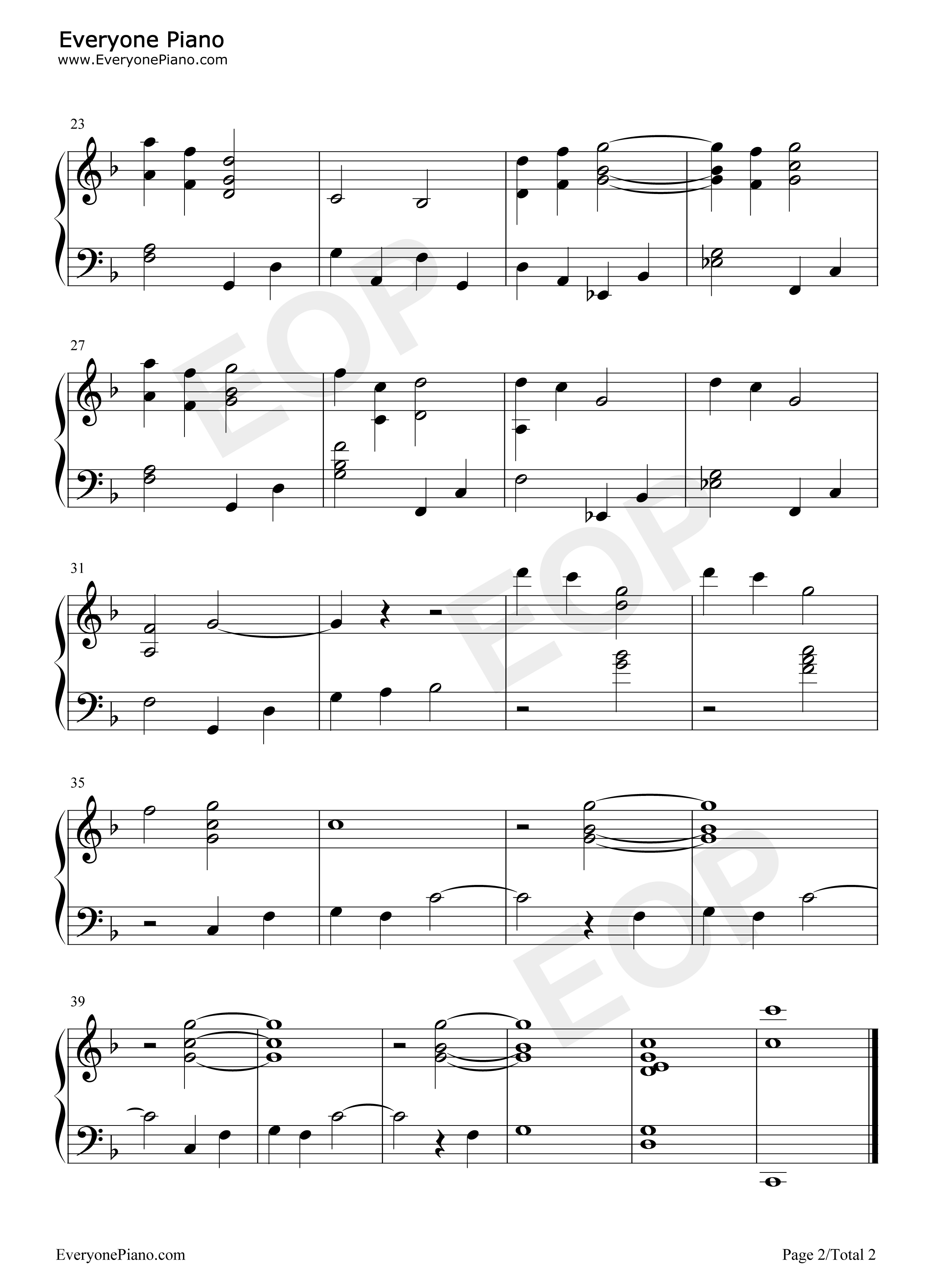 To_Love's_End钢琴谱_犬夜叉