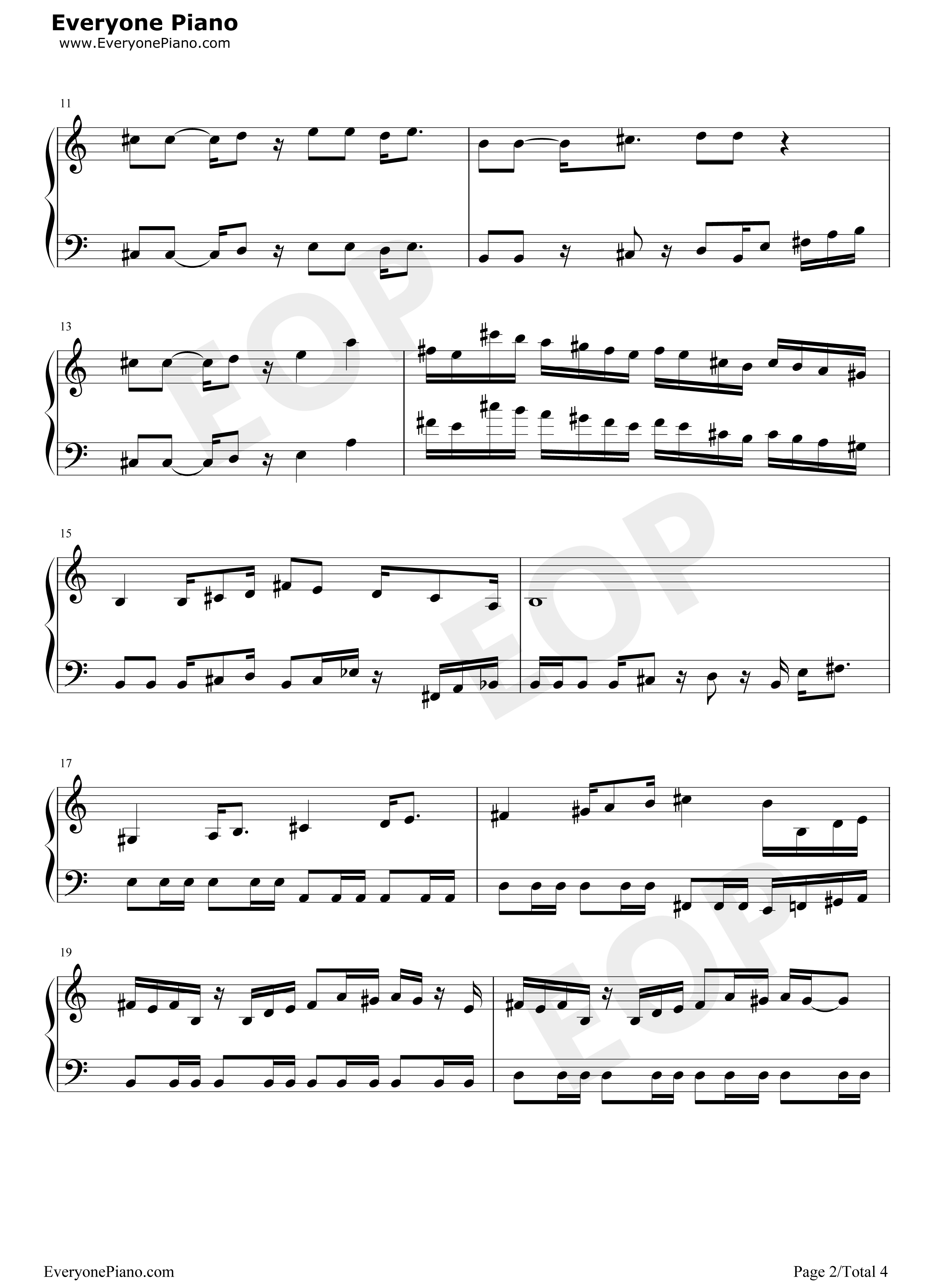 魂斗罗背景音乐钢琴谱_未知