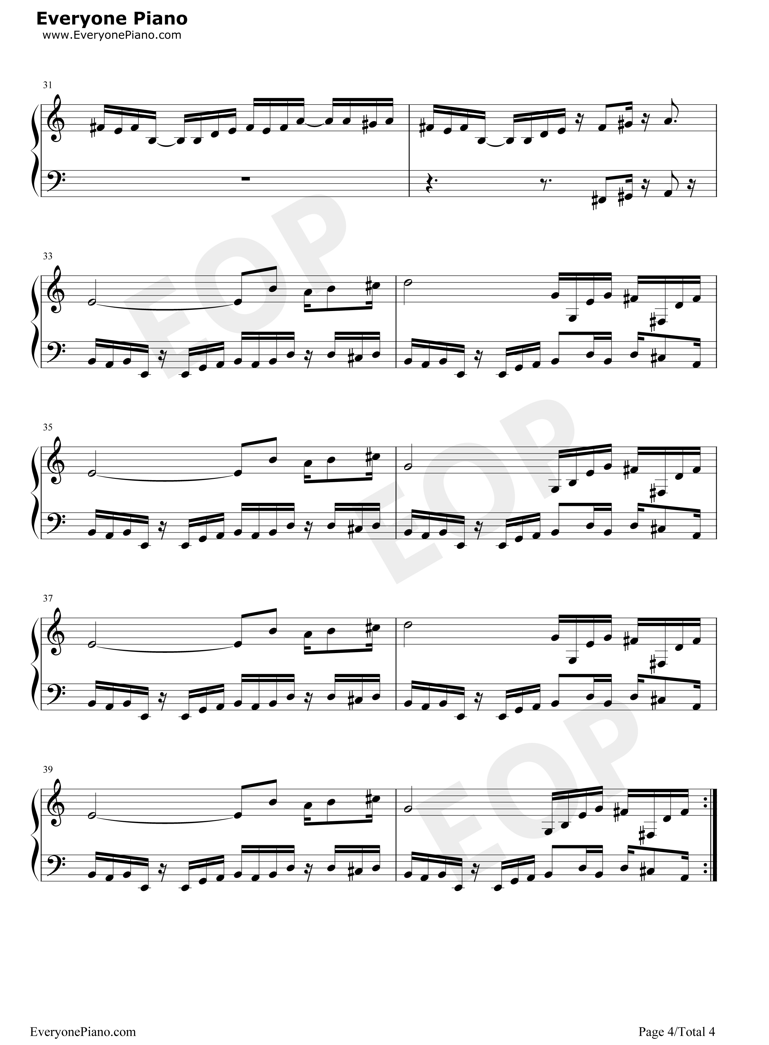 魂斗罗背景音乐钢琴谱_未知