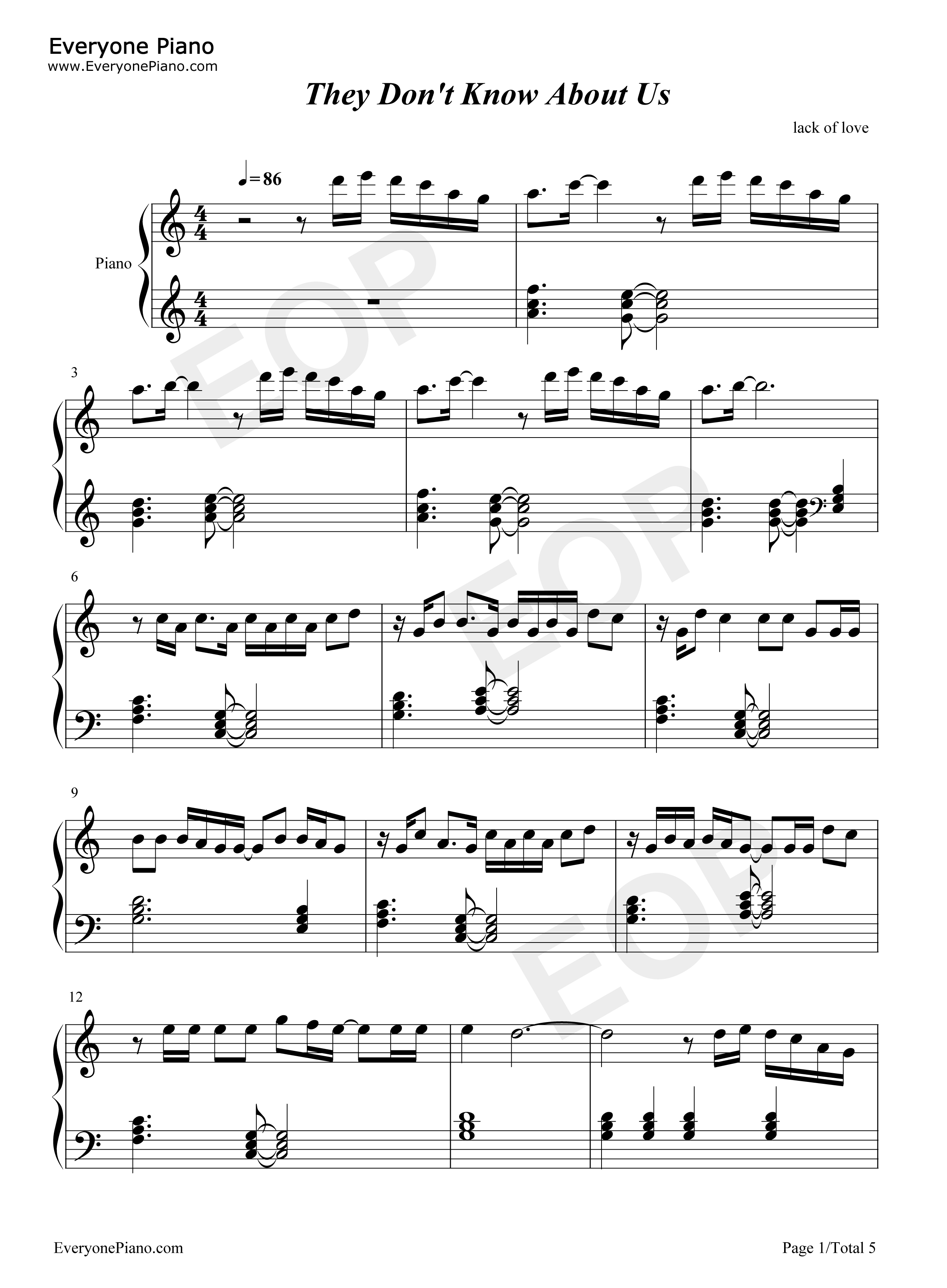 They_Don't_Know_About_Us钢琴谱_One_Direction