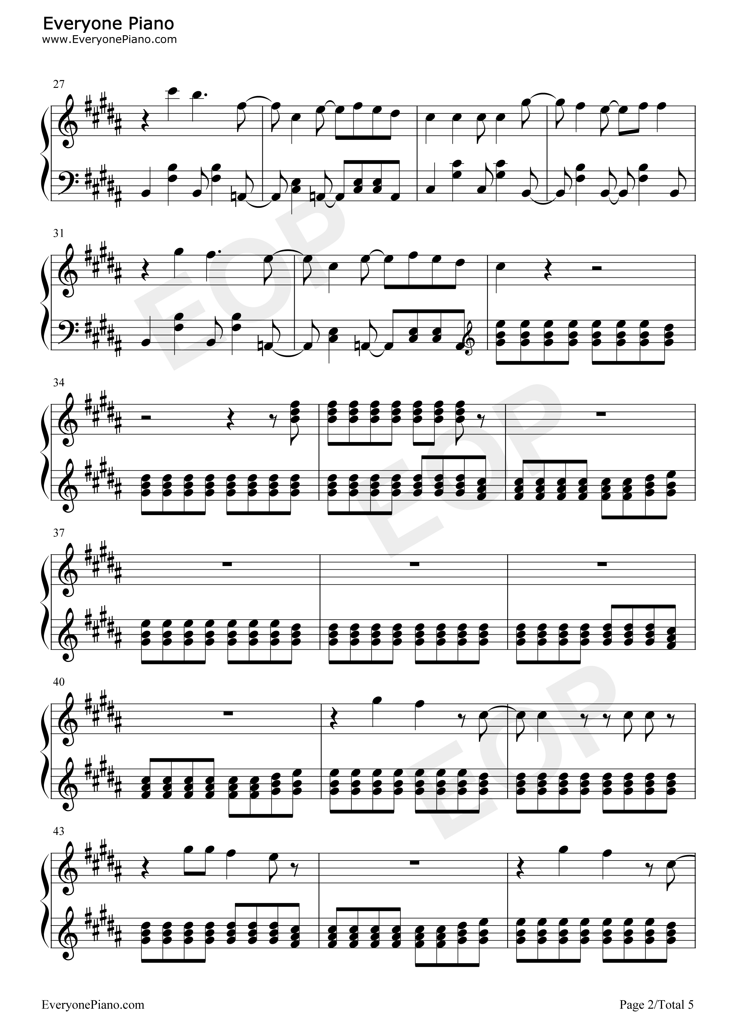 Ordinary_Love钢琴谱_U2