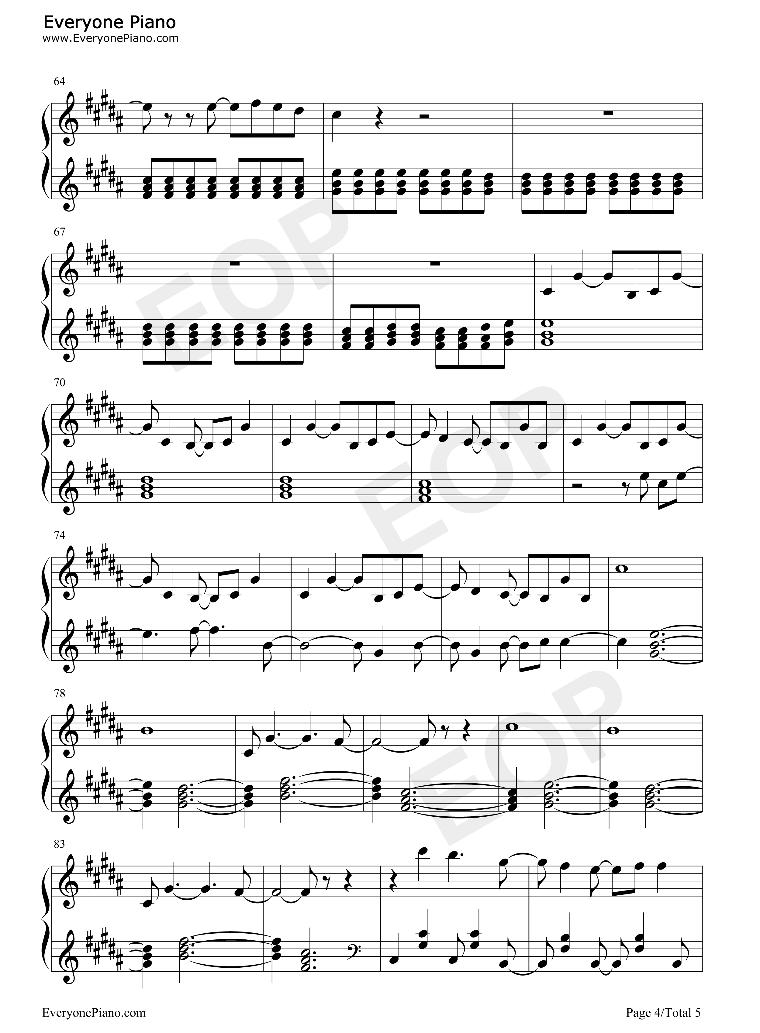 Ordinary_Love钢琴谱_U2