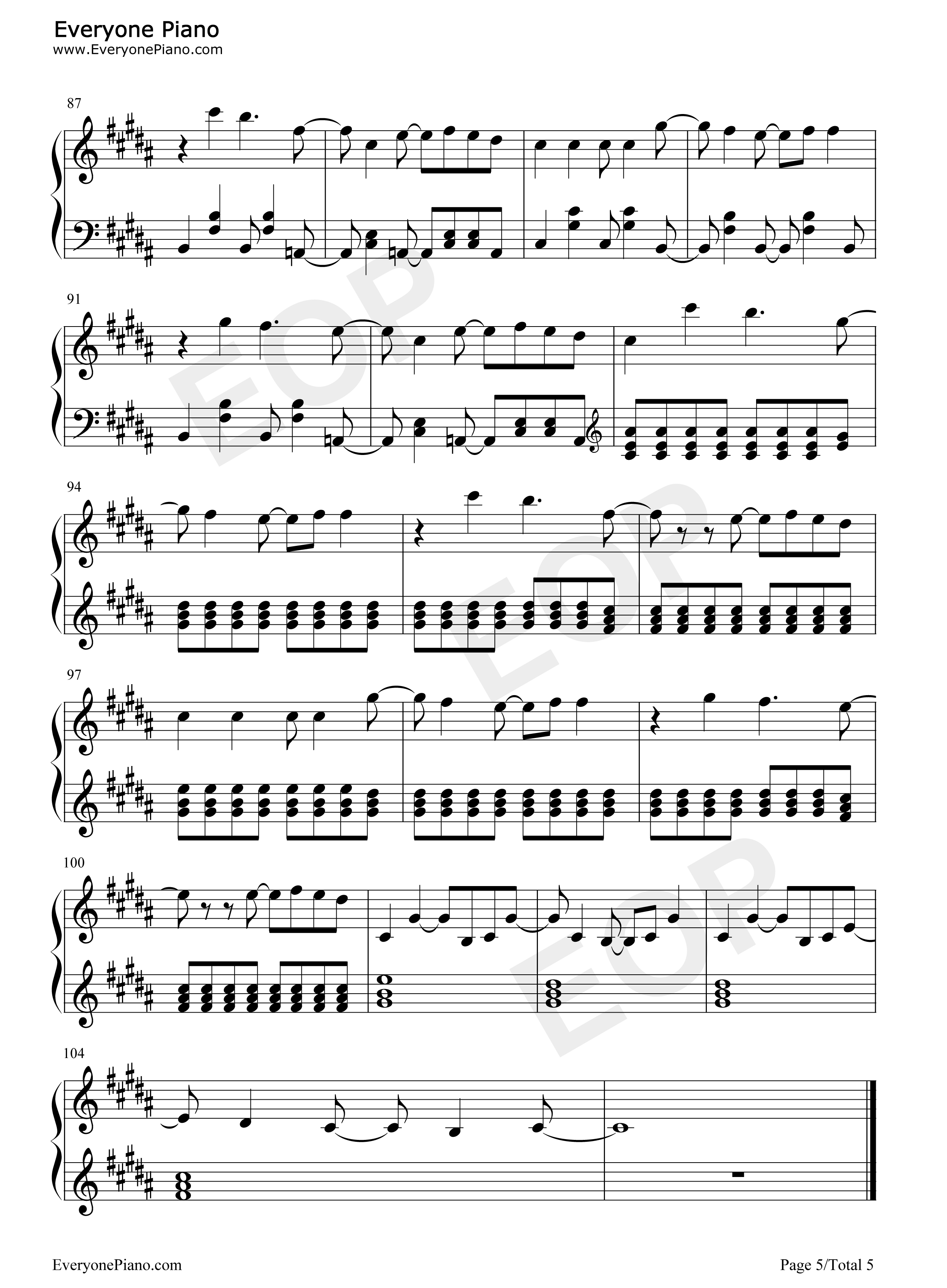 Ordinary_Love钢琴谱_U2