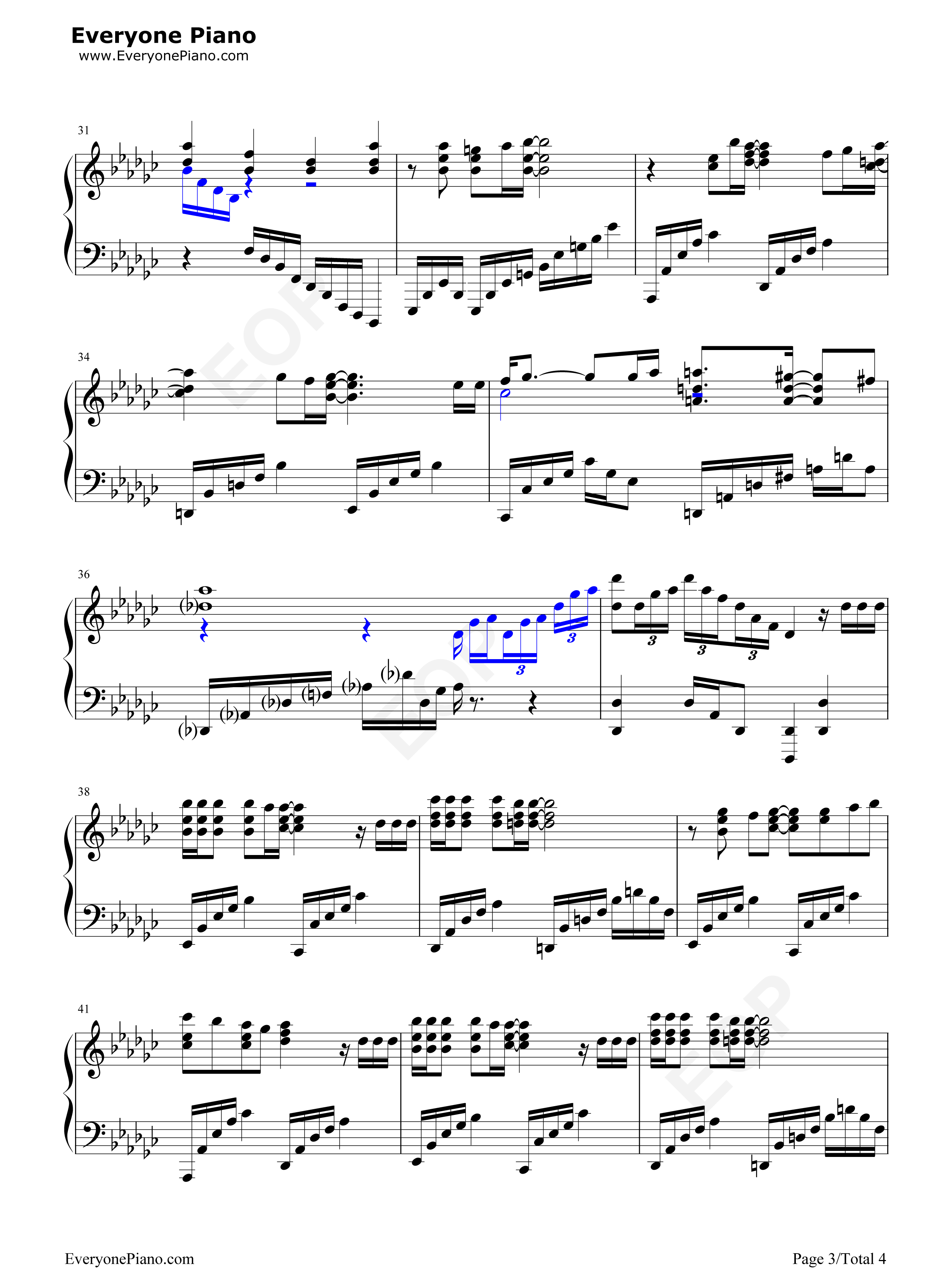 约束の绊钢琴谱_妖梦讨伐队(栗山未来(CV.种田梨沙)、名瀬美月(CV.茅原実里)、新堂爱(CV.山冈ゆり))