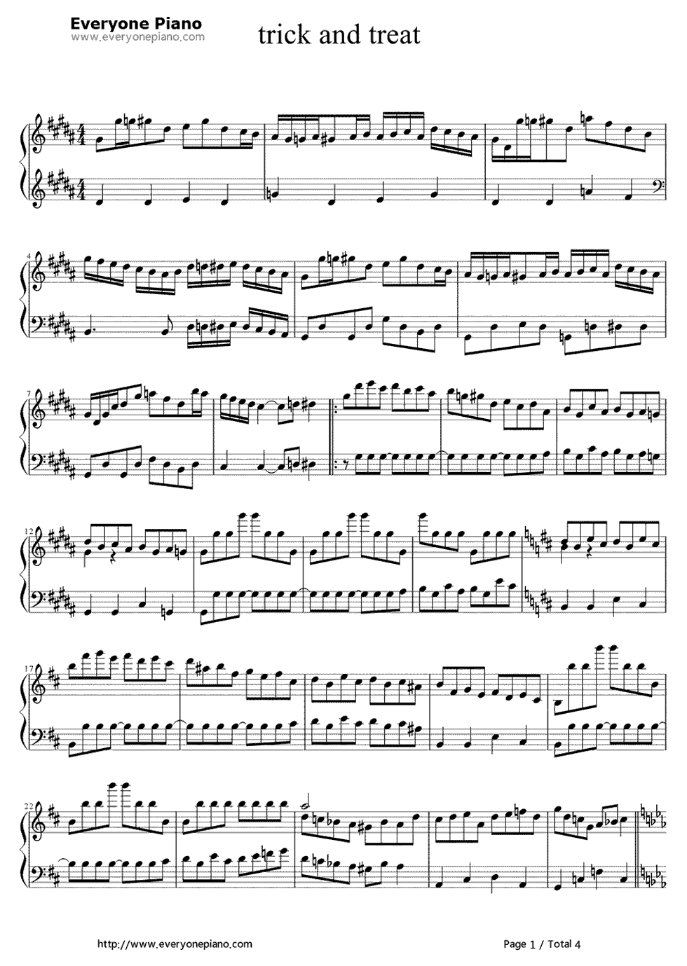 trick_and_treat钢琴谱_镜音リン&镜音レン