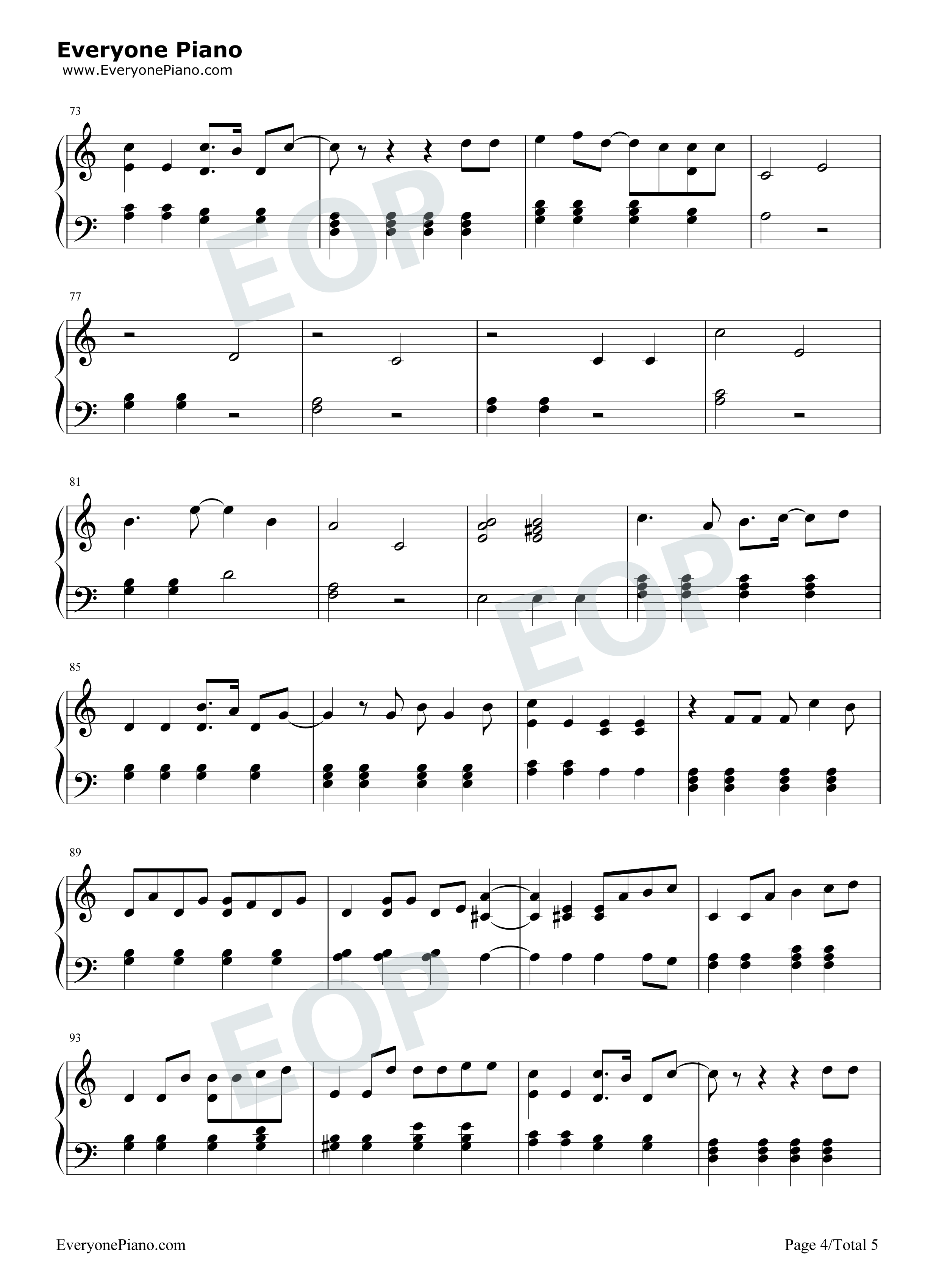 运命のルーレット廻して钢琴谱_ZARD