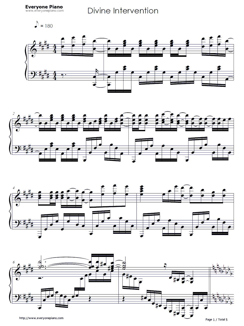 divine_intervention钢琴谱_fhána