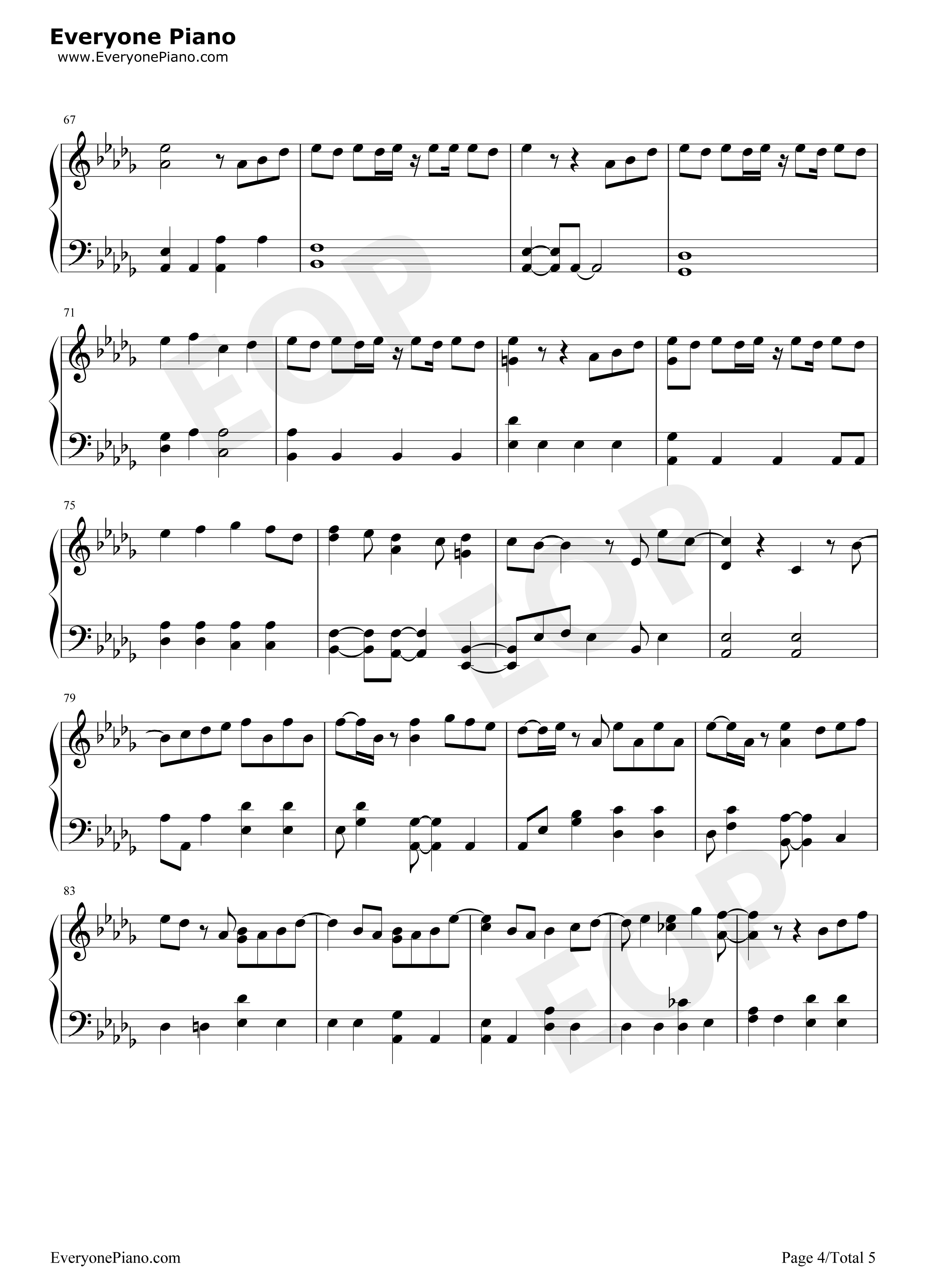 Bittersweet钢琴谱_嵐