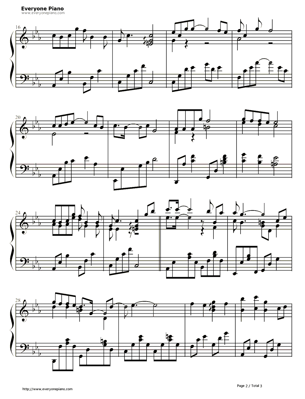 雨落长安钢琴谱_金琳