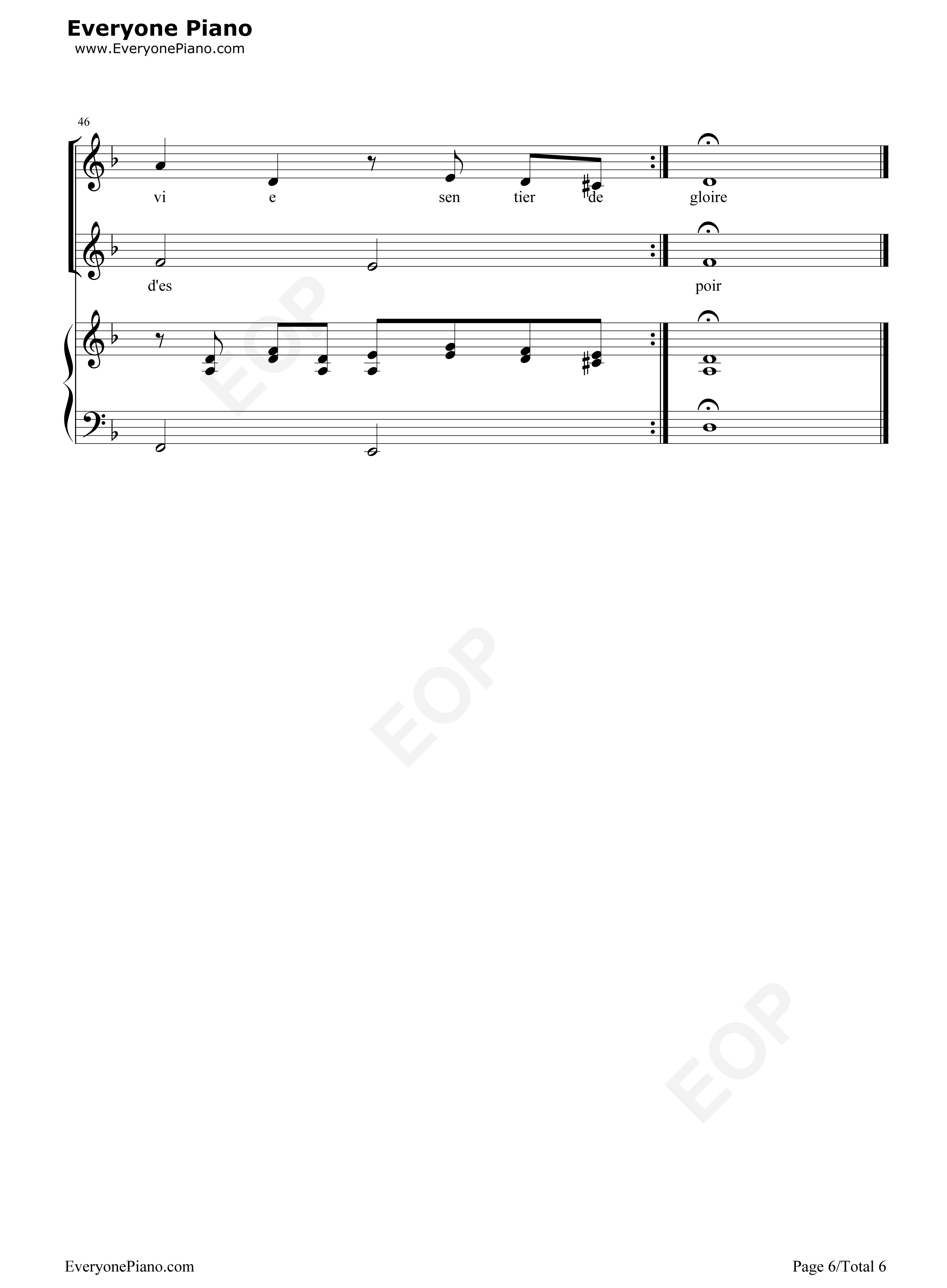 Vois_Sur_Ton_Chemin钢琴谱_Bruno_Coulais_&_Christophe_Barratier