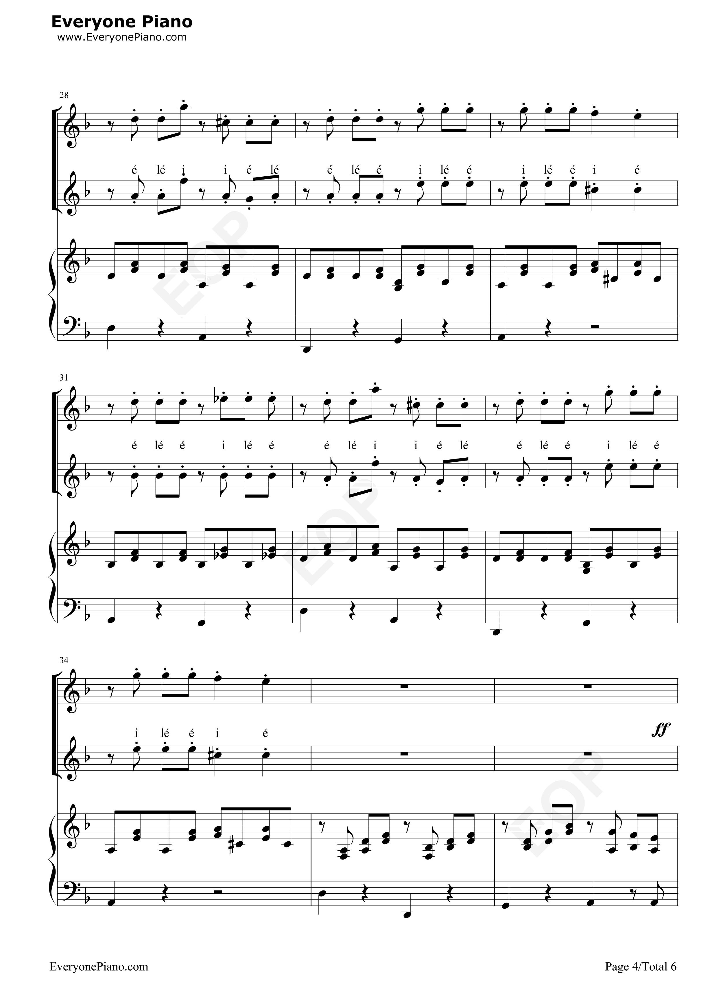 Vois_Sur_Ton_Chemin钢琴谱_Bruno_Coulais_&_Christophe_Barratier