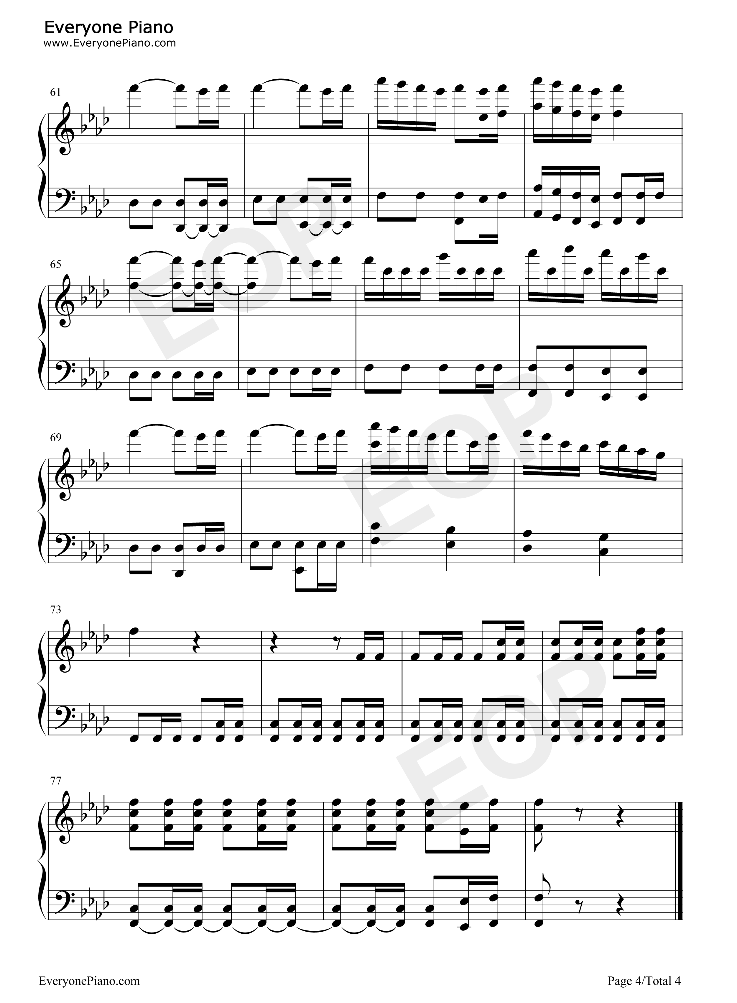 ツナ觉醒钢琴谱_未知