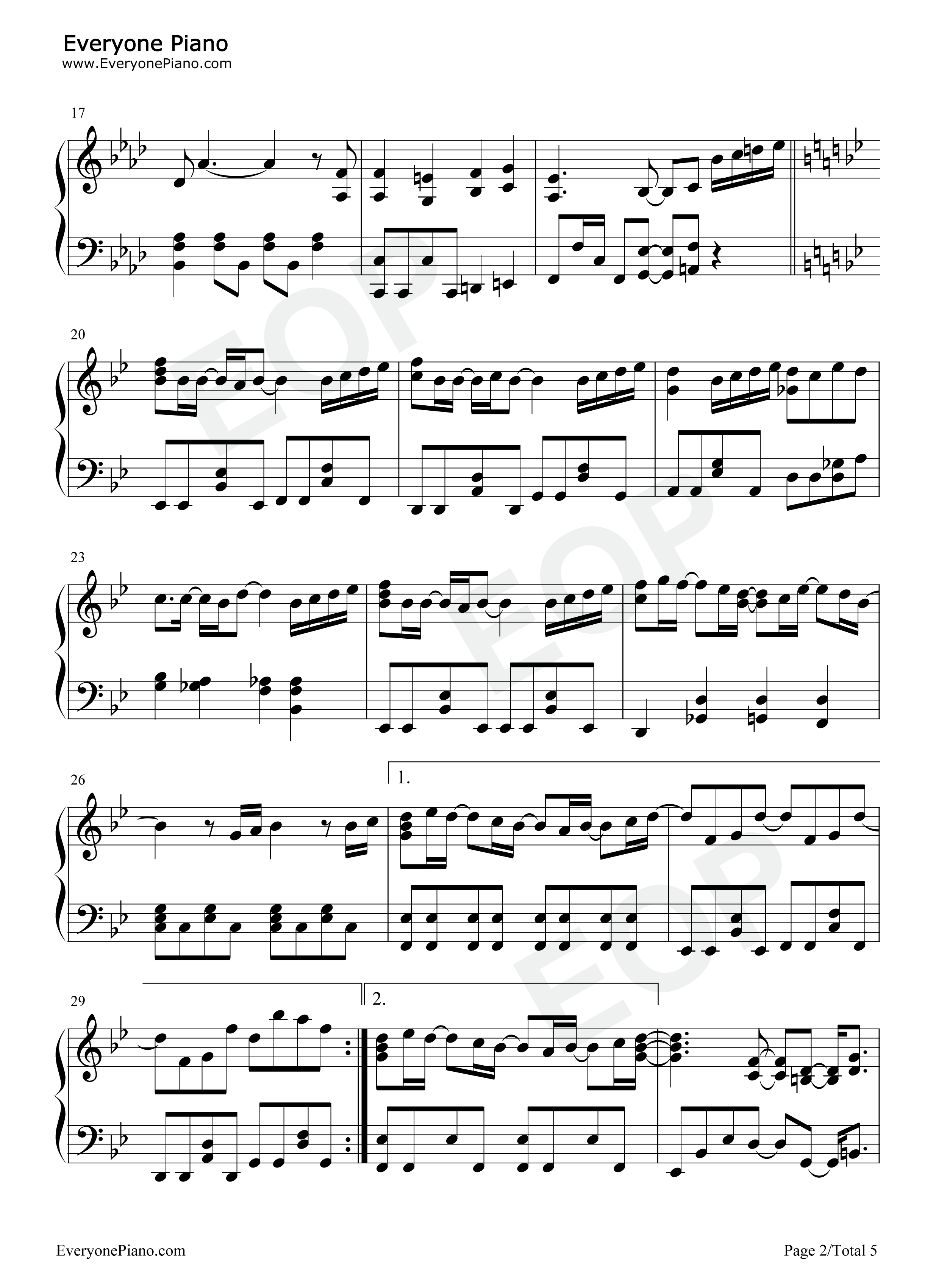 Dear_Snow钢琴谱_岚