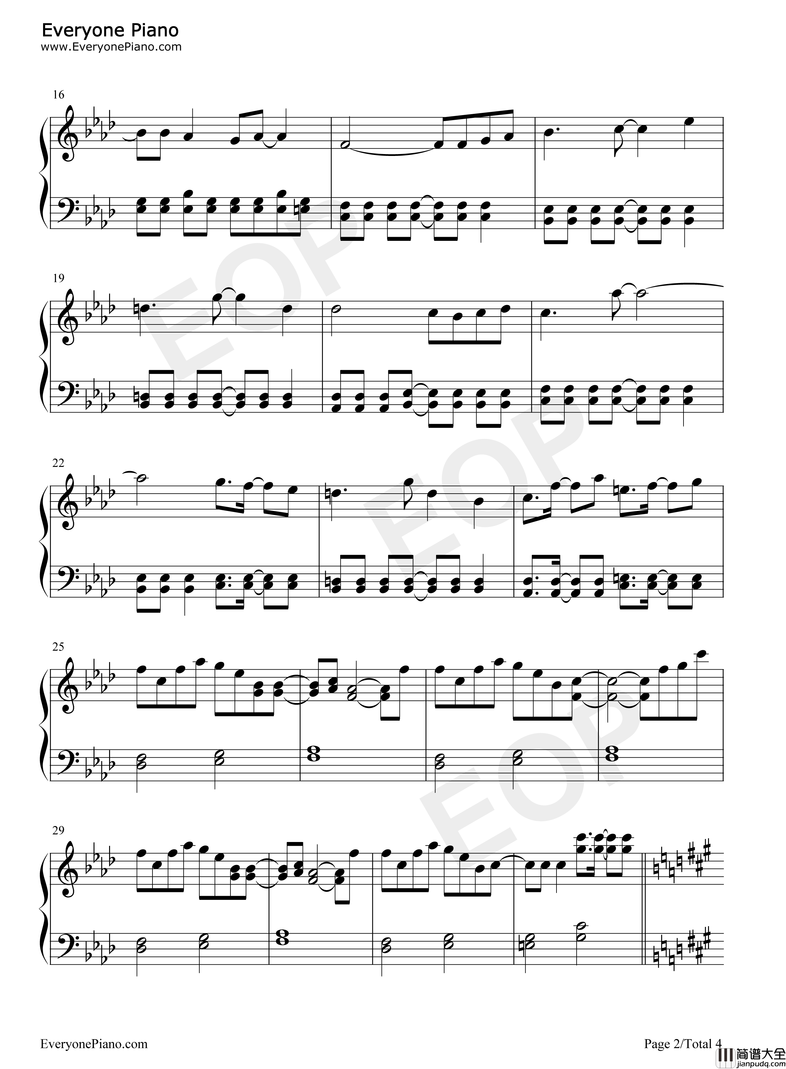 二色莲花蝶～Red_and_White钢琴谱_ZUN