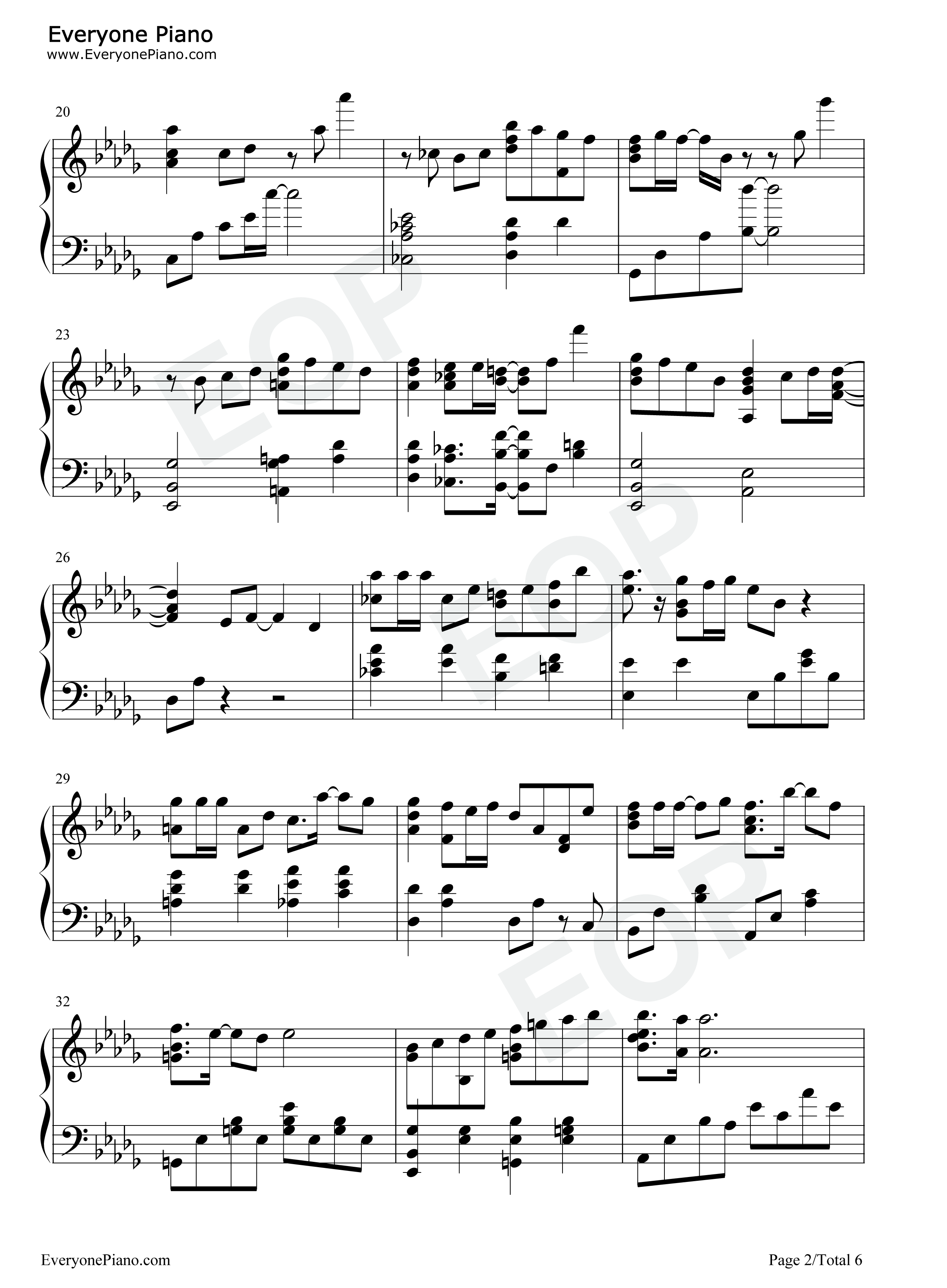 恋文钢琴谱_やなぎなぎ