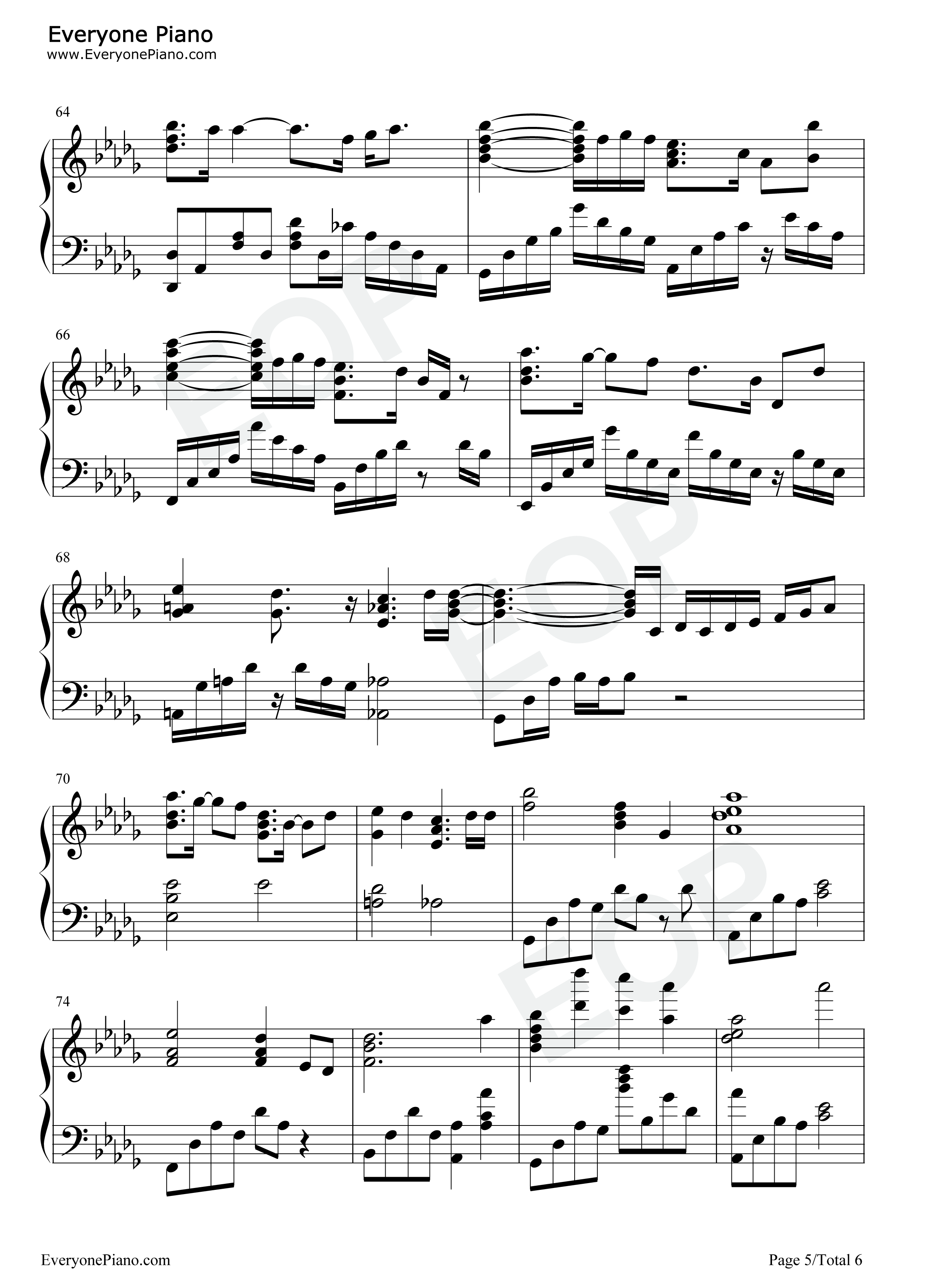 恋文钢琴谱_やなぎなぎ