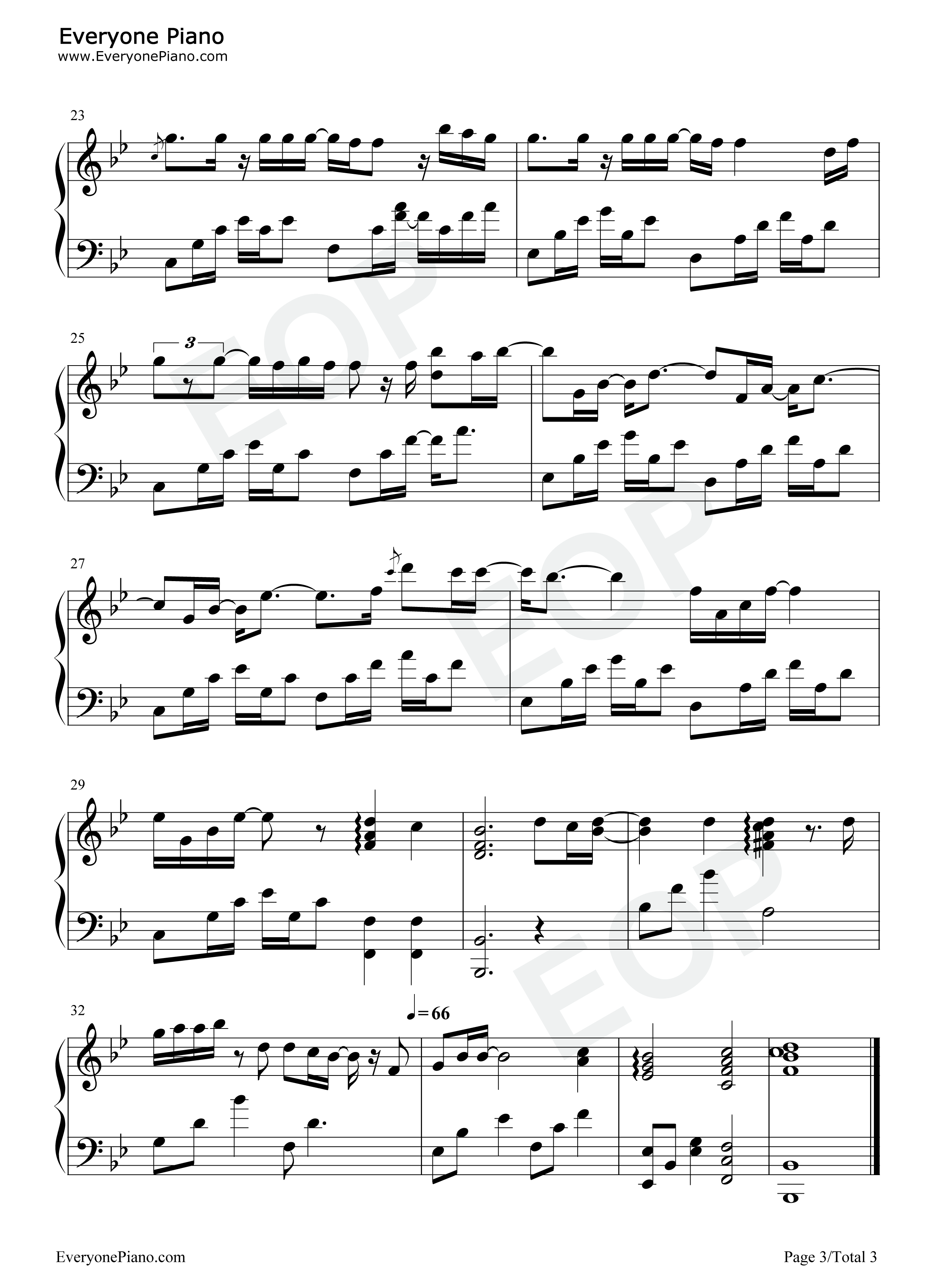 泪的告白钢琴谱_吉田亚纪子