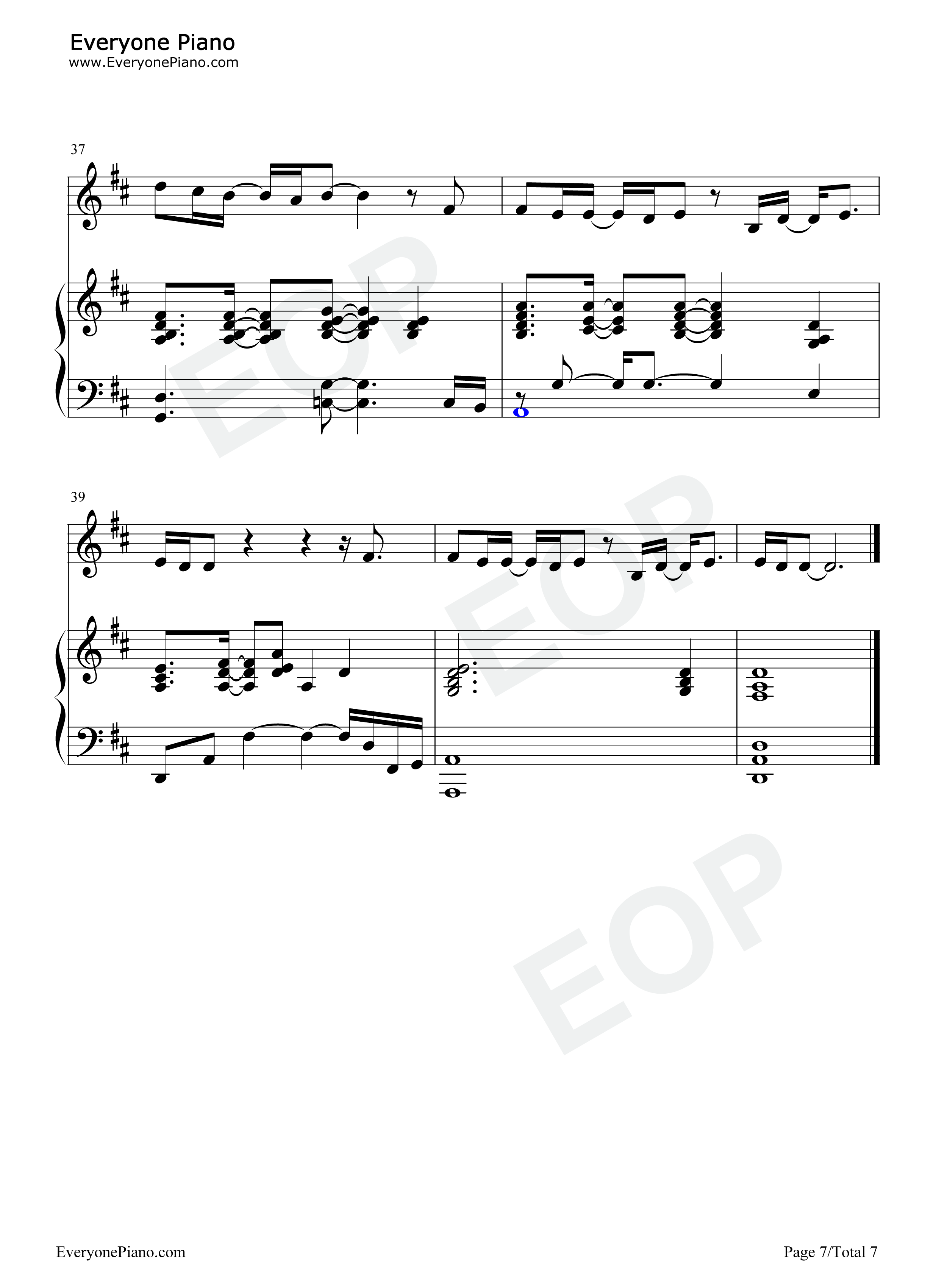 Because_You_Loved_Me钢琴谱_席琳·迪翁（Celine_Dion）