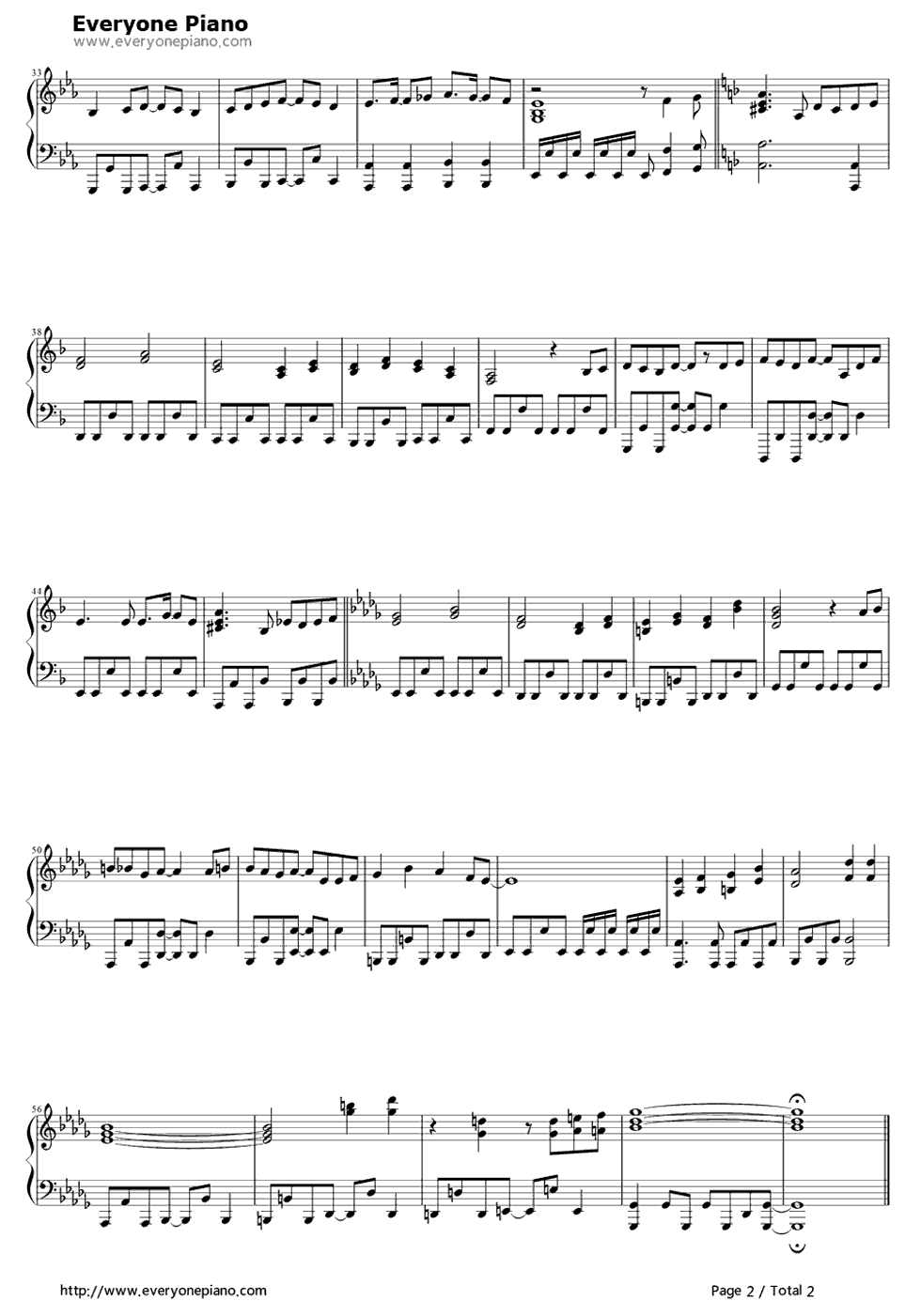 Birth钢琴谱_喜多村英梨