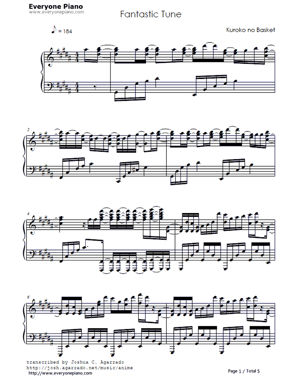 FANTASTIC_TUNE钢琴谱_小野贤章