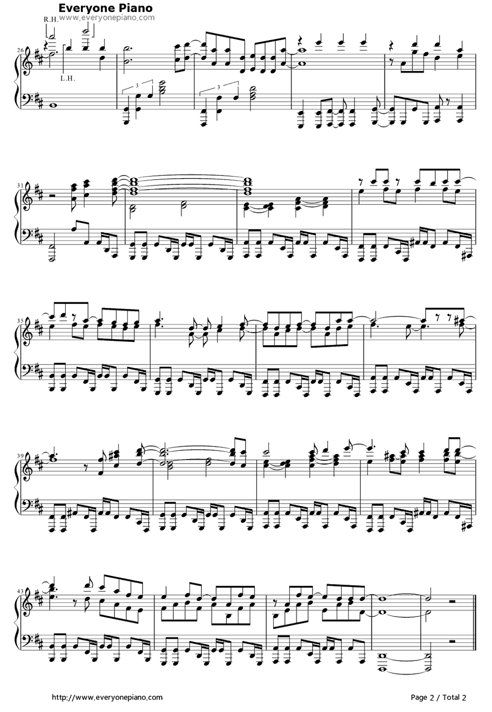 三つ葉の結びめ钢琴谱_やなぎなぎ