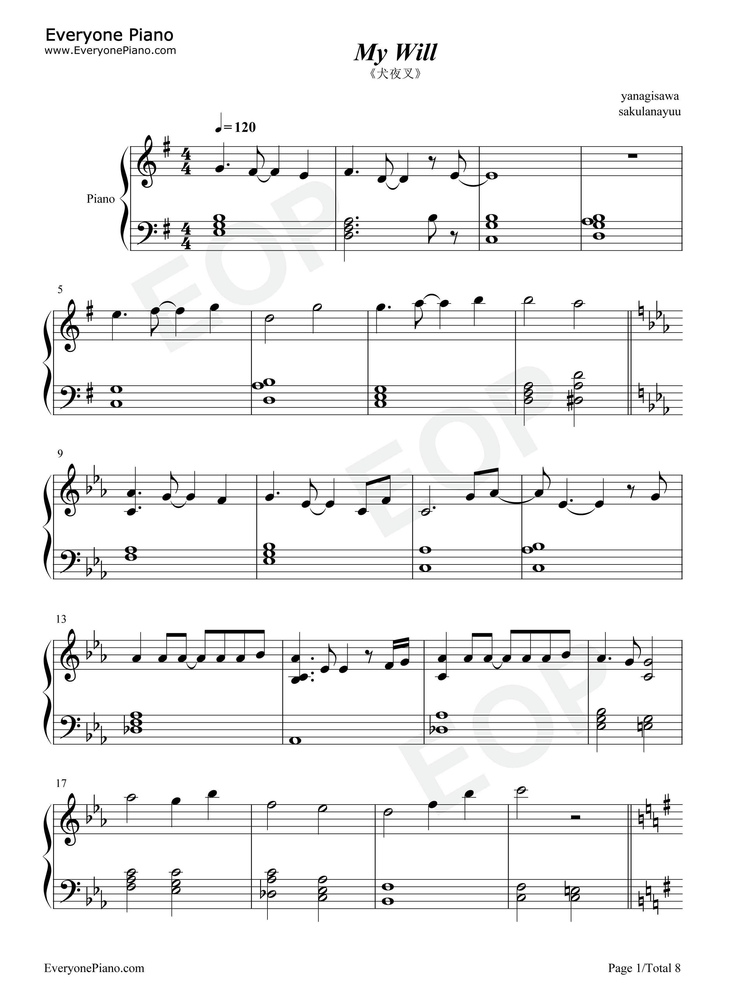 My_will钢琴谱_dream