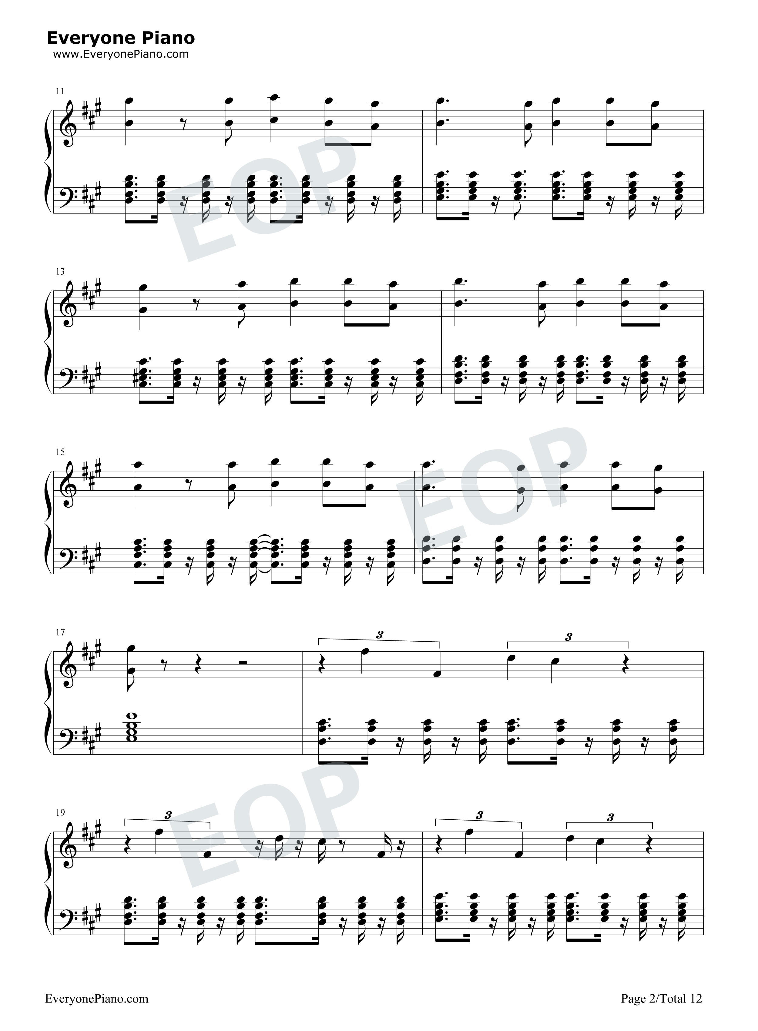 We_Are_One_(Ole_Ola)钢琴谱_Pitbull