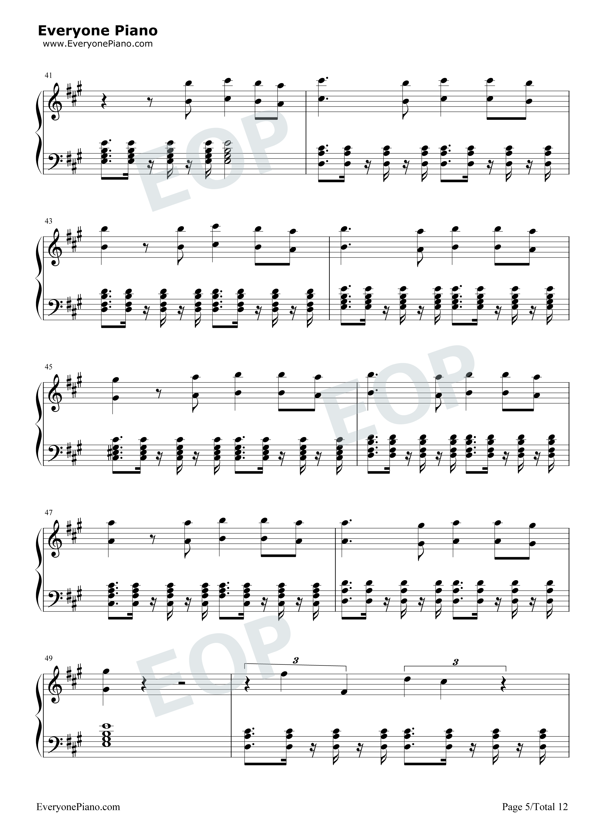 We_Are_One_(Ole_Ola)钢琴谱_Pitbull