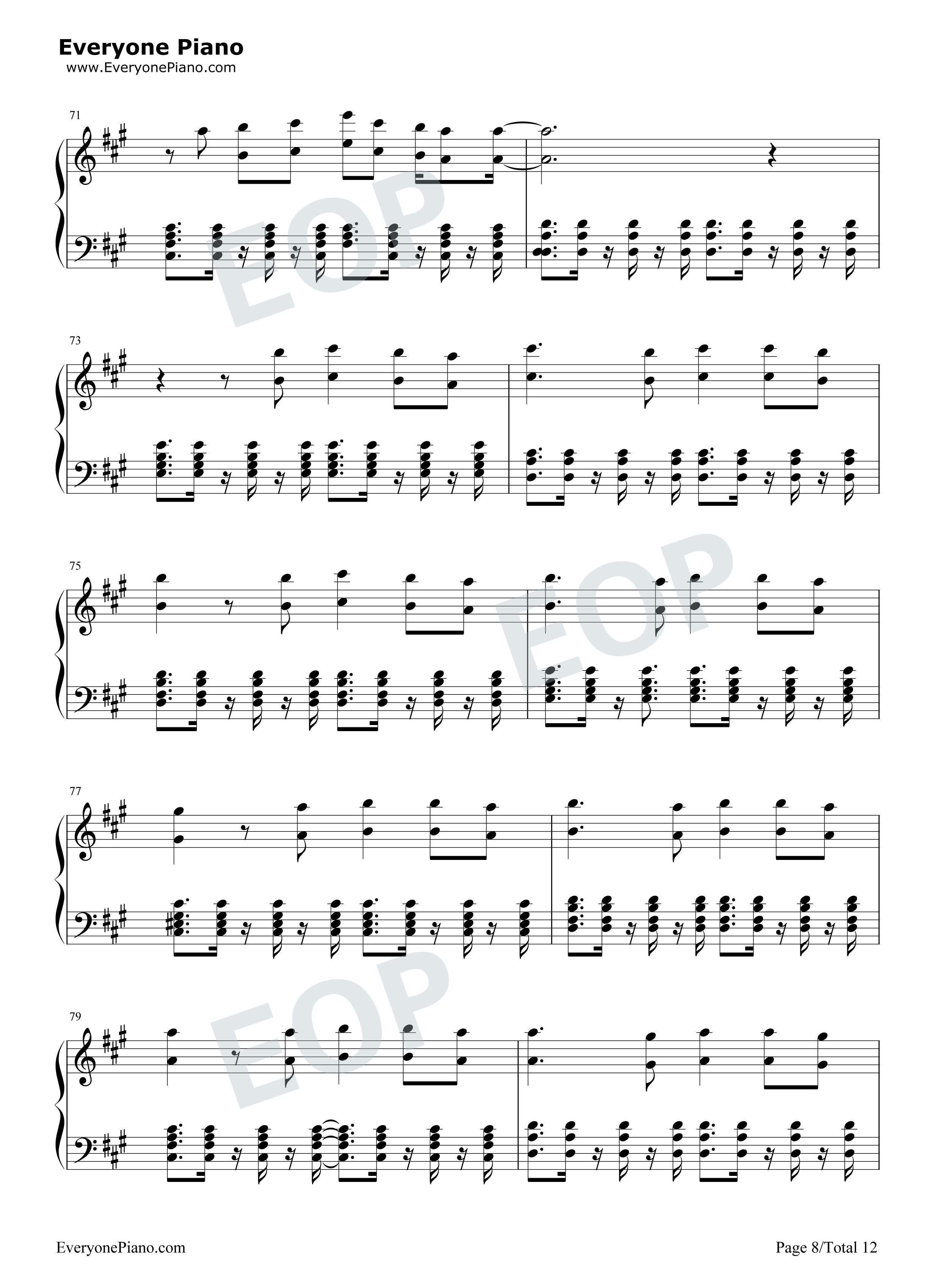 We_Are_One_(Ole_Ola)钢琴谱_Pitbull