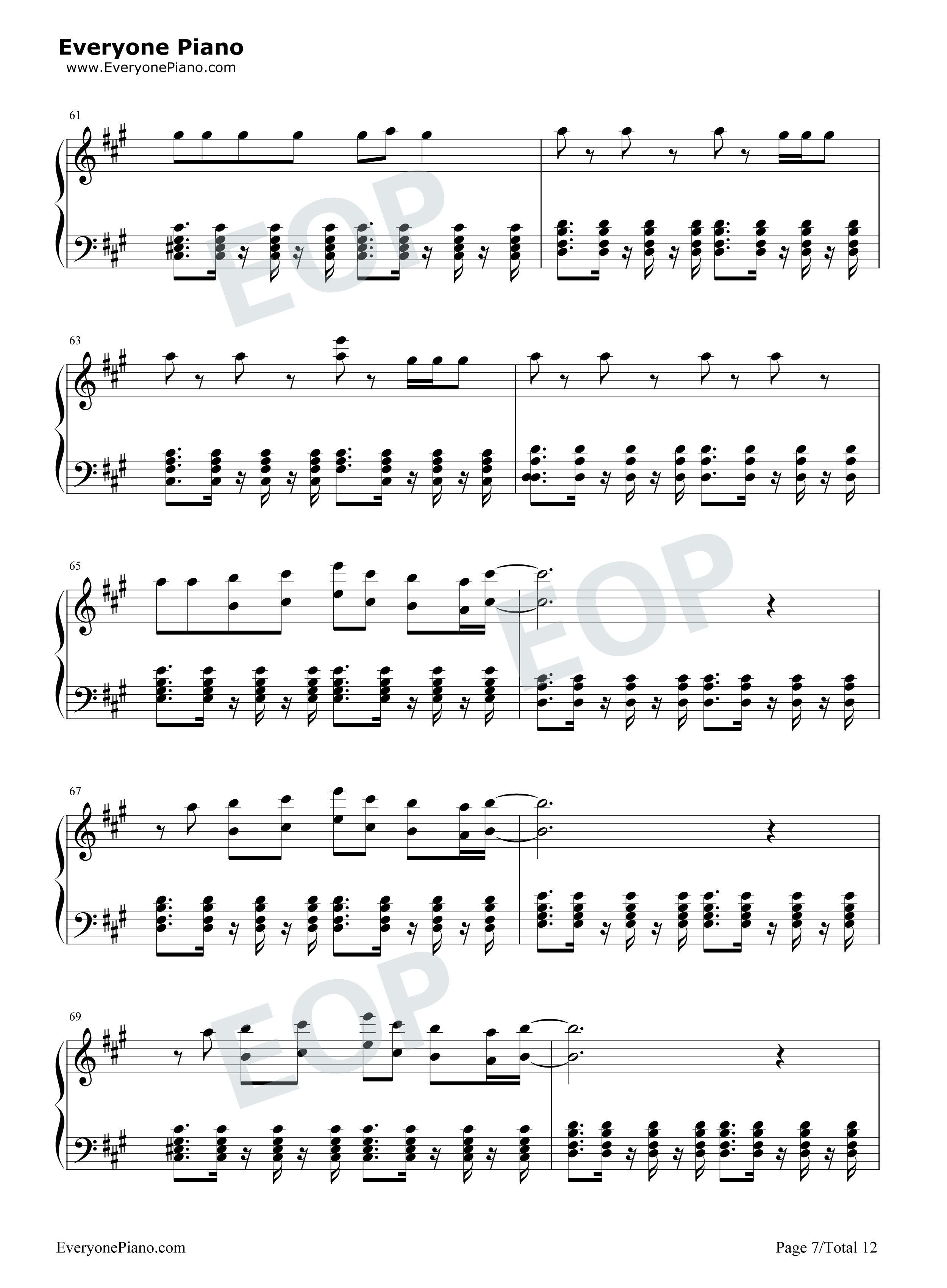 We_Are_One_(Ole_Ola)钢琴谱_Pitbull