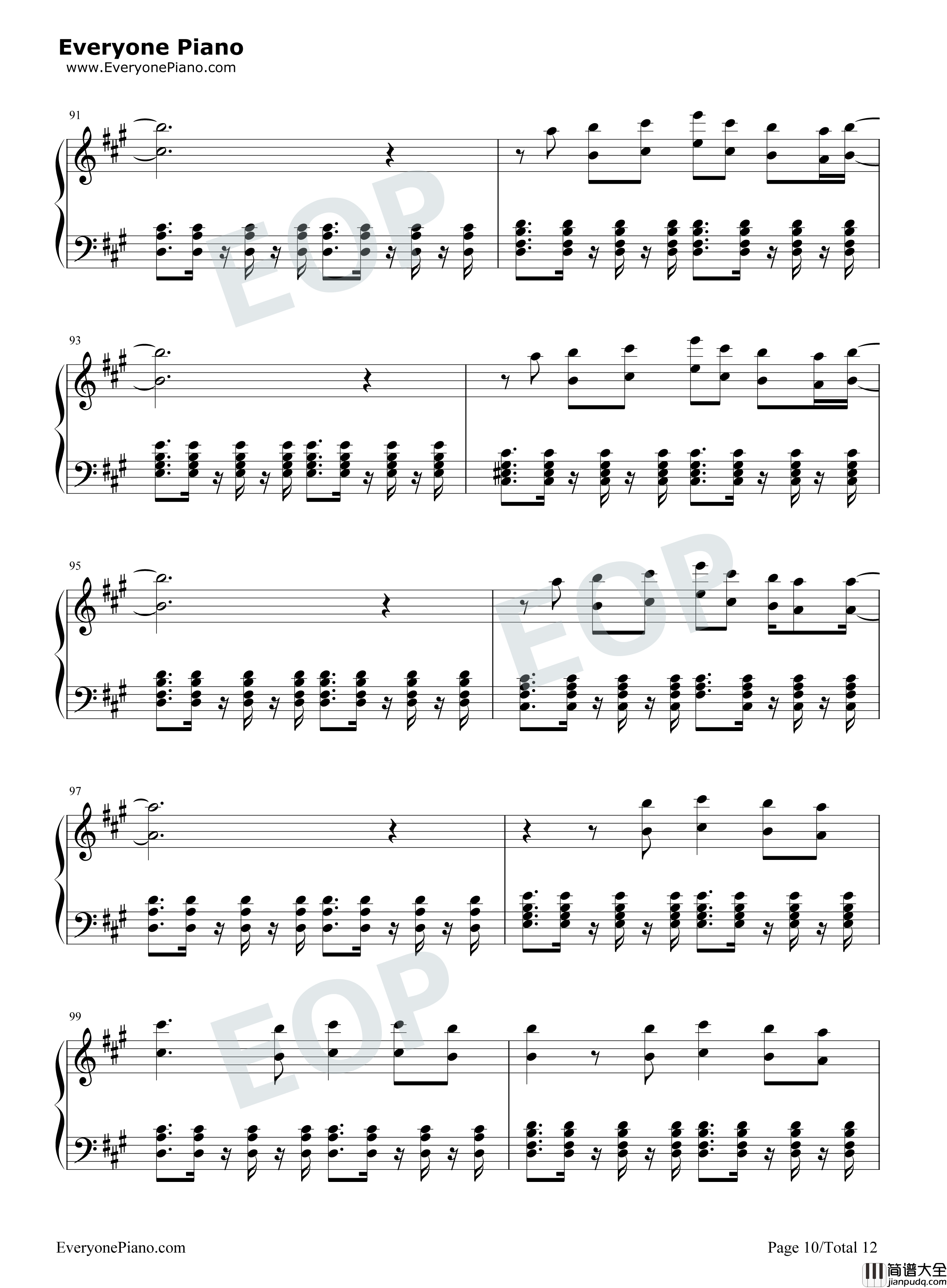 We_Are_One_(Ole_Ola)钢琴谱_Pitbull