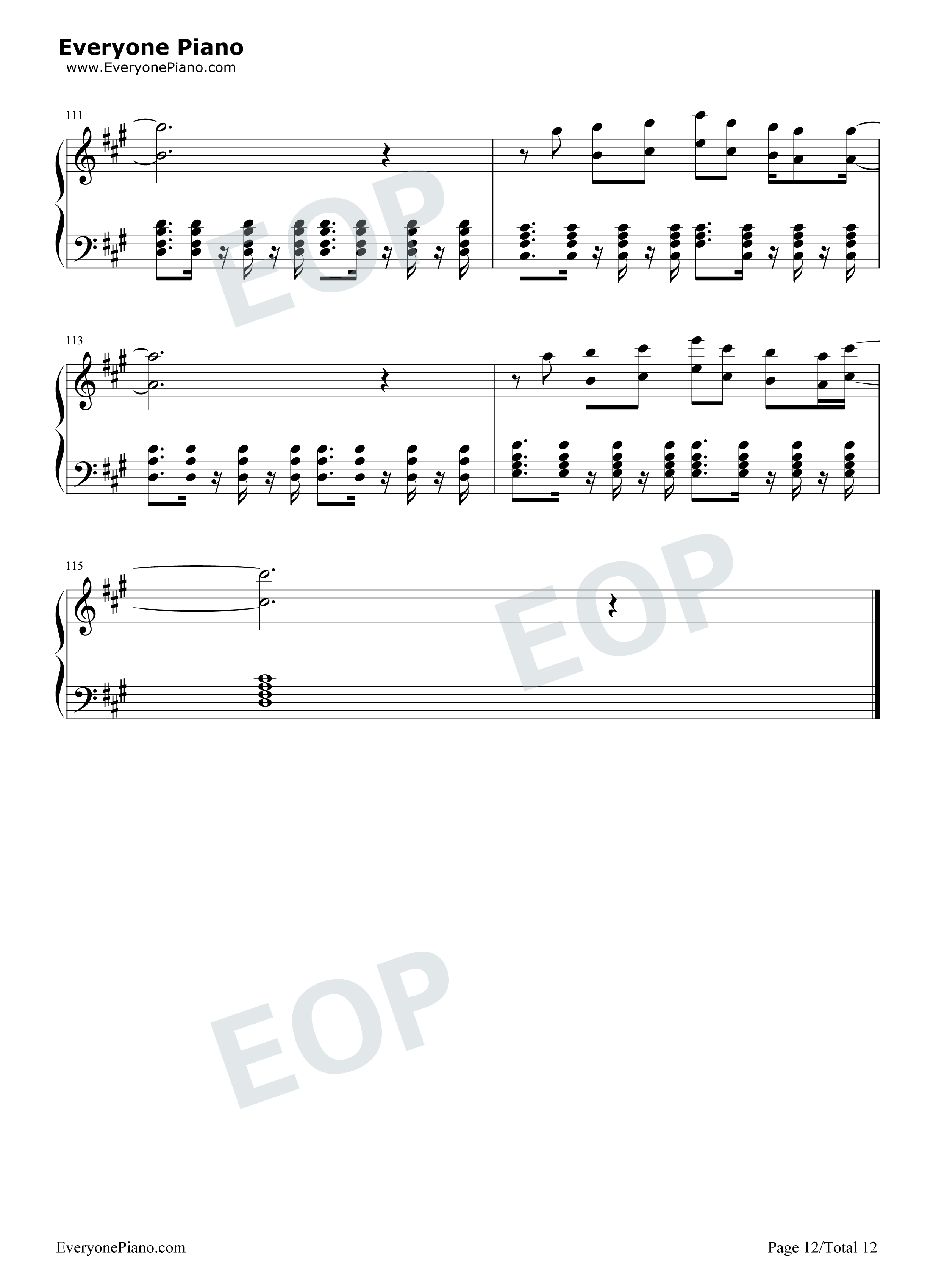 We_Are_One_(Ole_Ola)钢琴谱_Pitbull