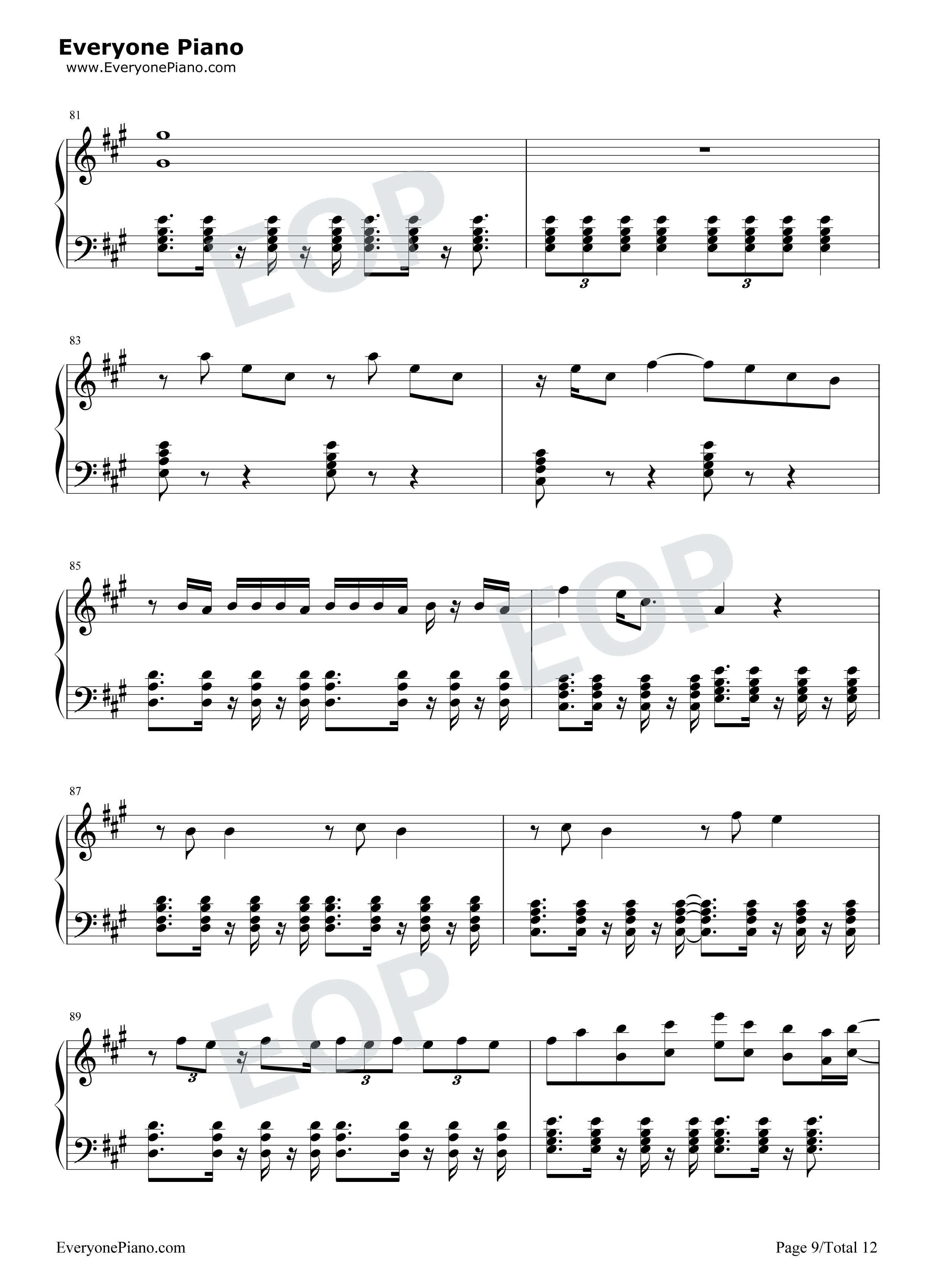 We_Are_One_(Ole_Ola)钢琴谱_Pitbull