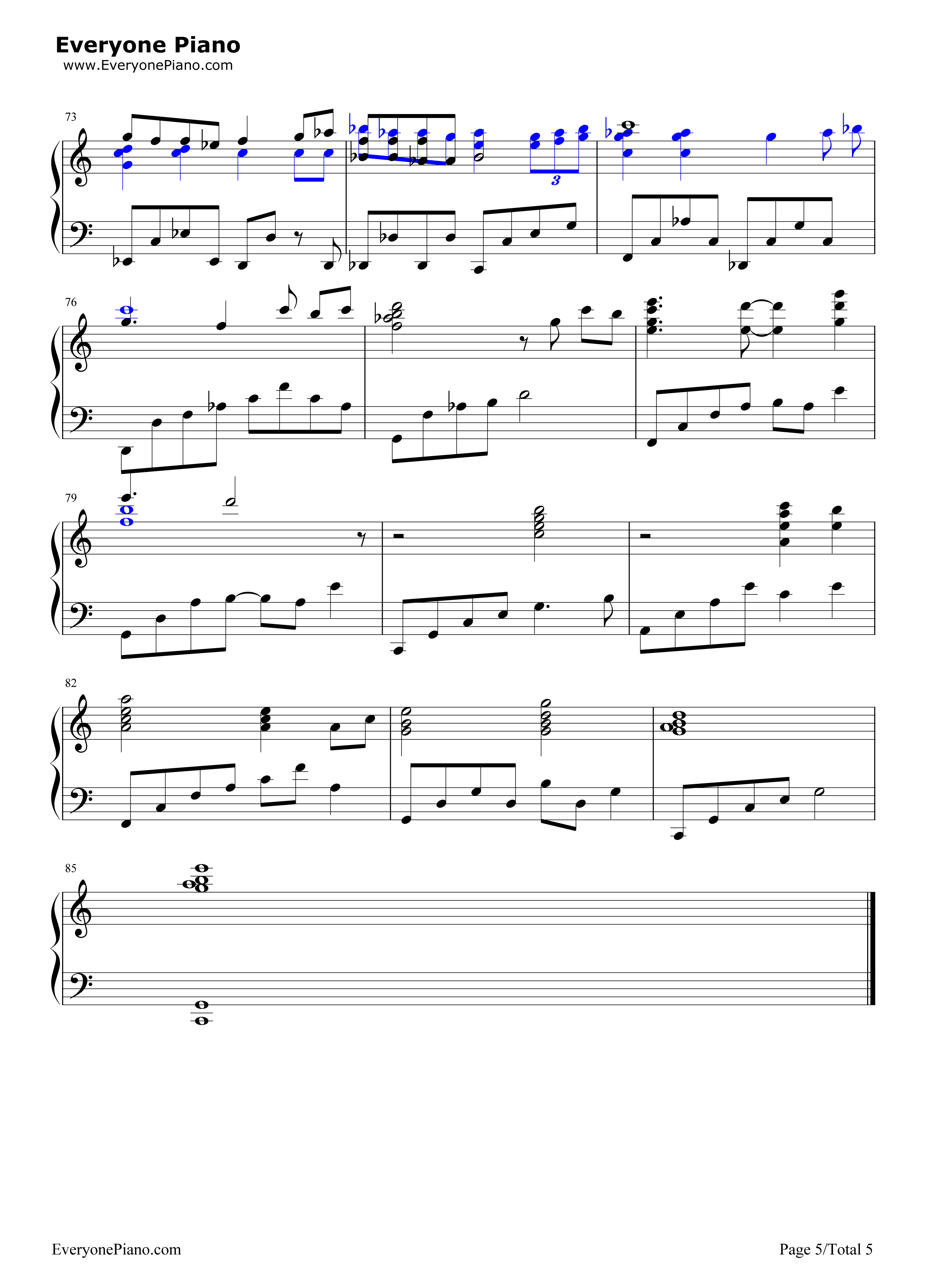 いのちの名前钢琴谱_久石让_宫崎骏