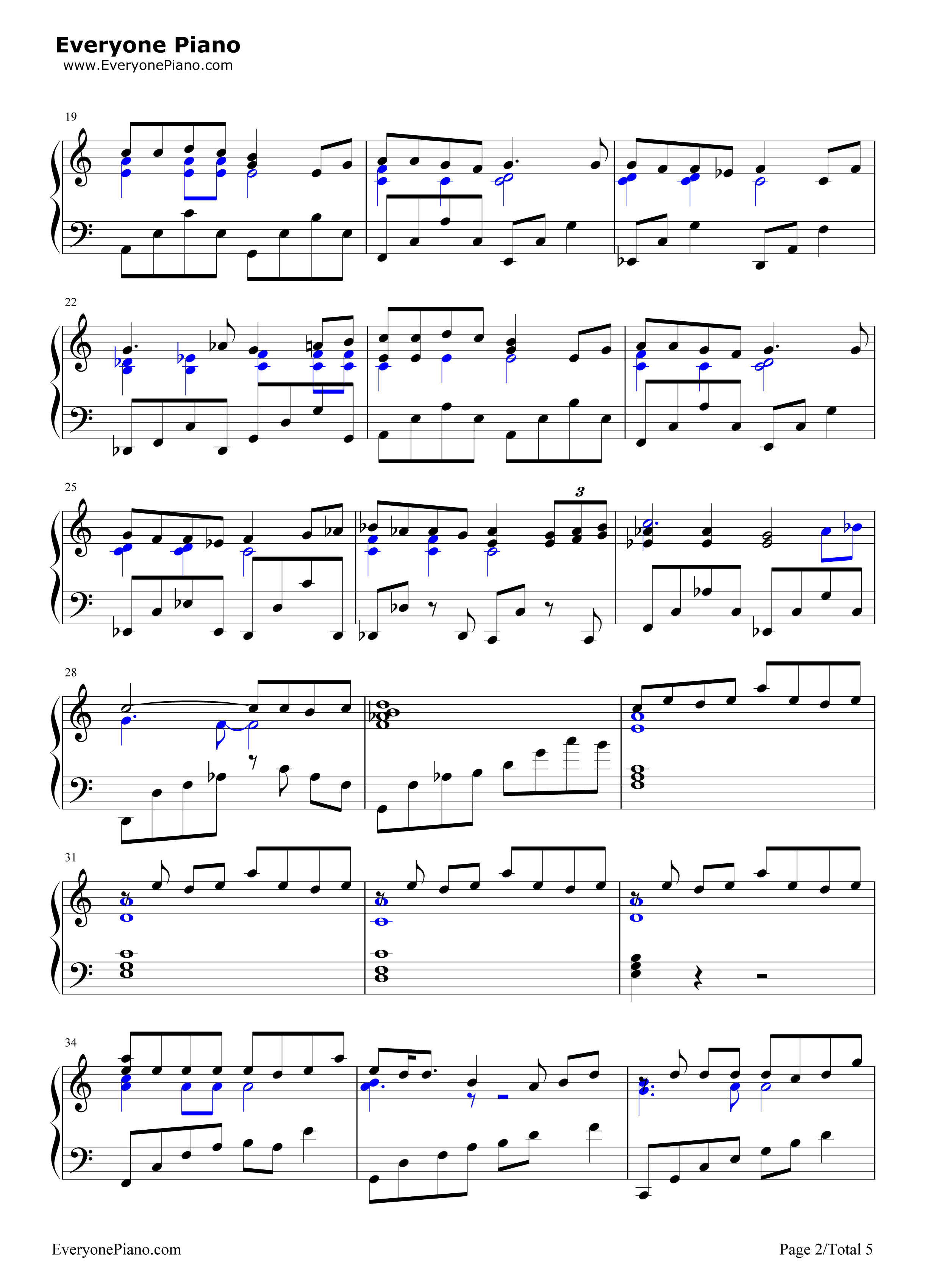 いのちの名前钢琴谱_久石让_宫崎骏