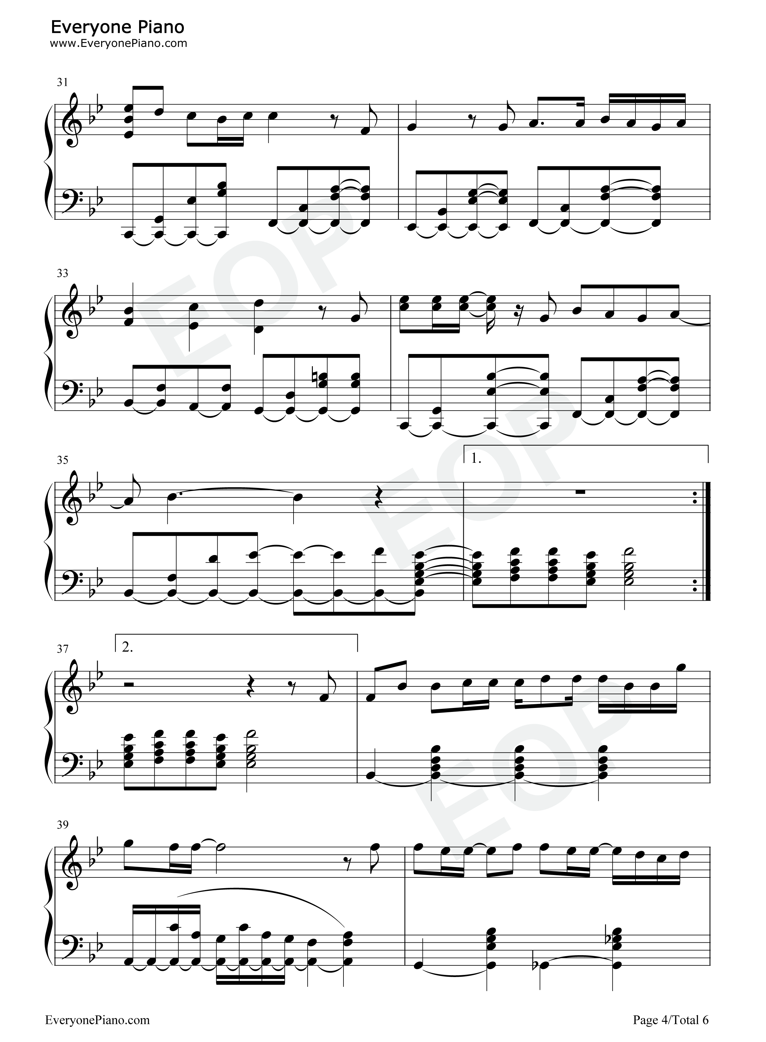 君がいない夏钢琴谱_DEEN