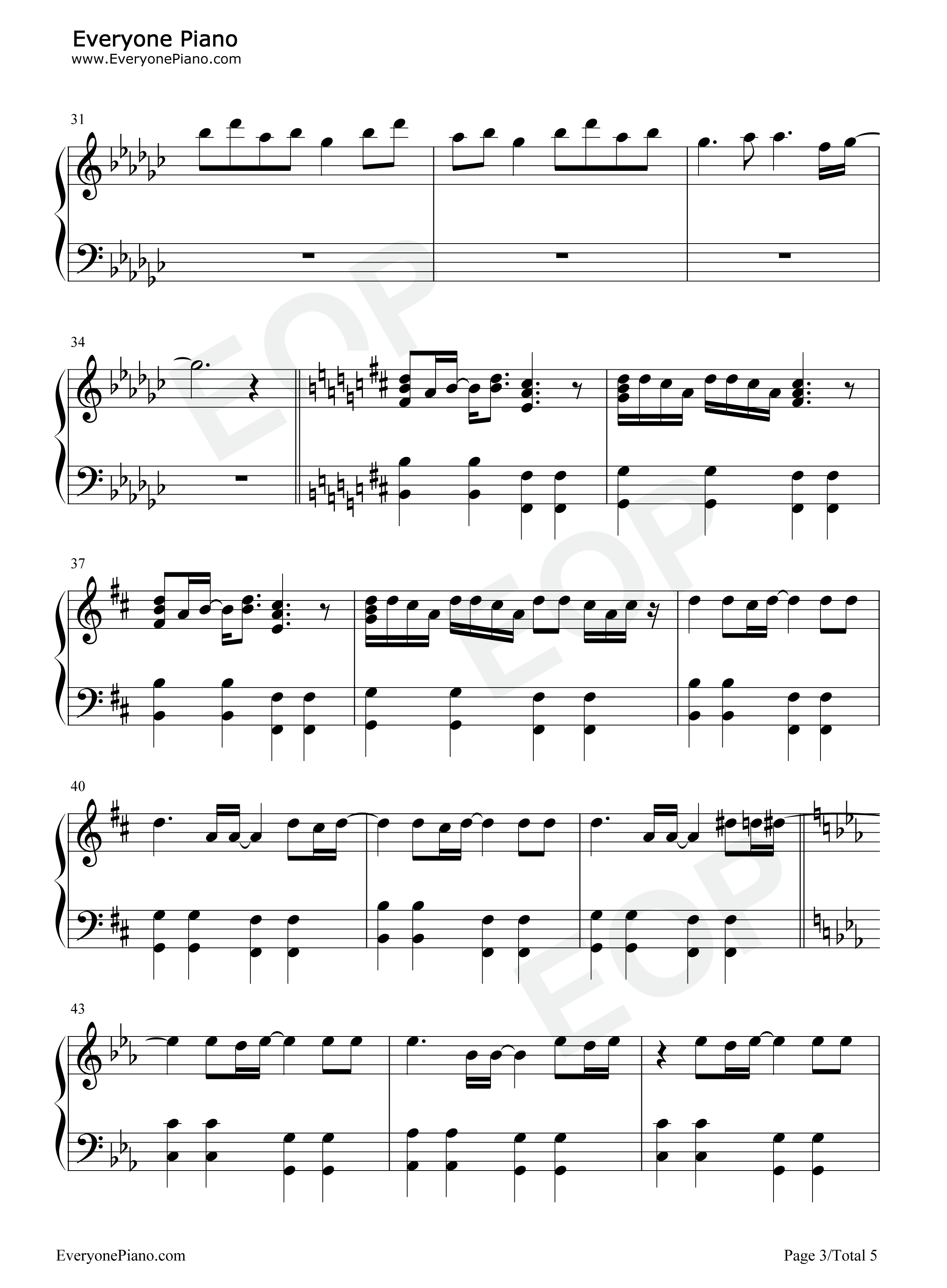 no_more_words钢琴谱_滨崎步