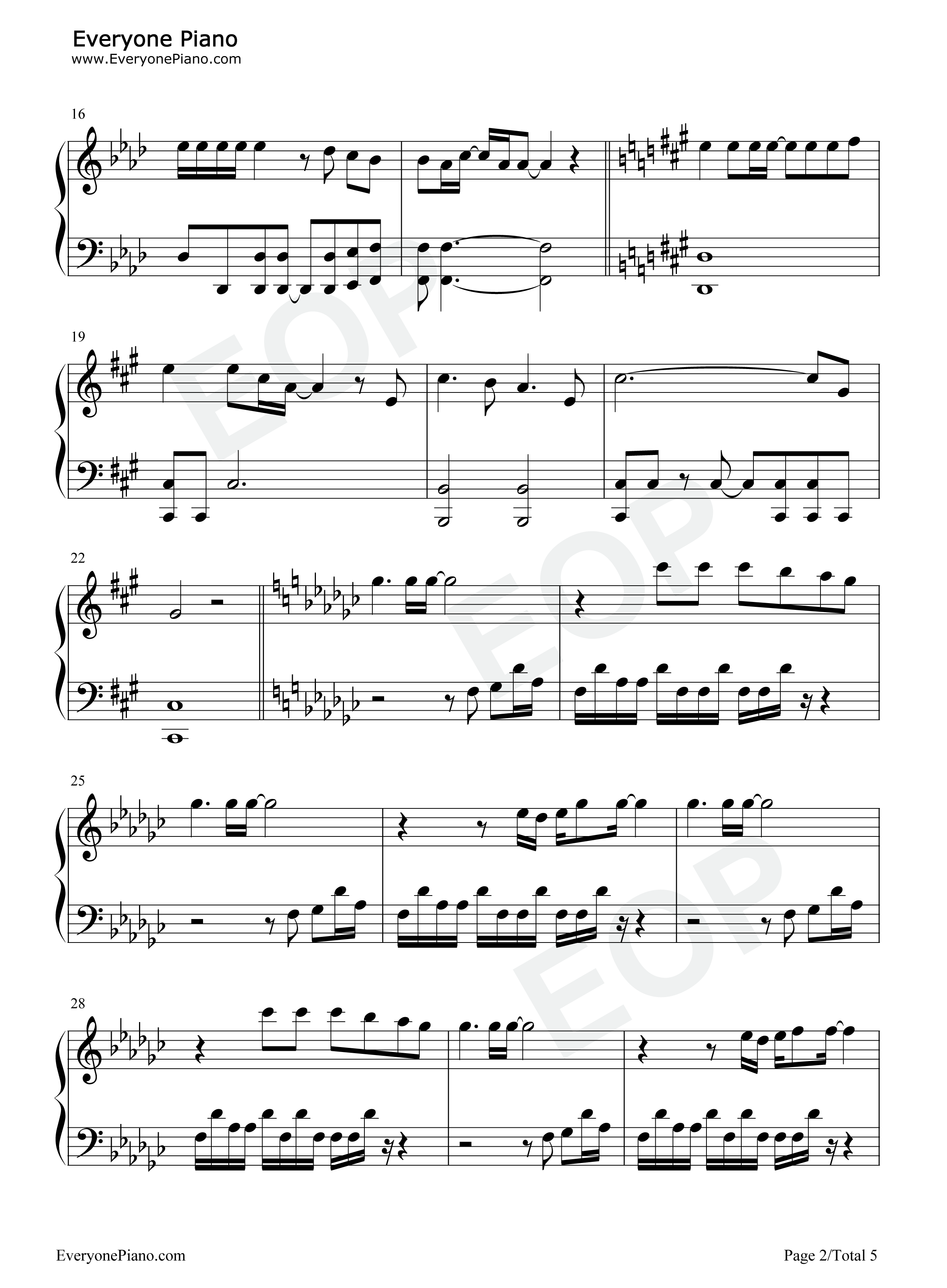 no_more_words钢琴谱_滨崎步