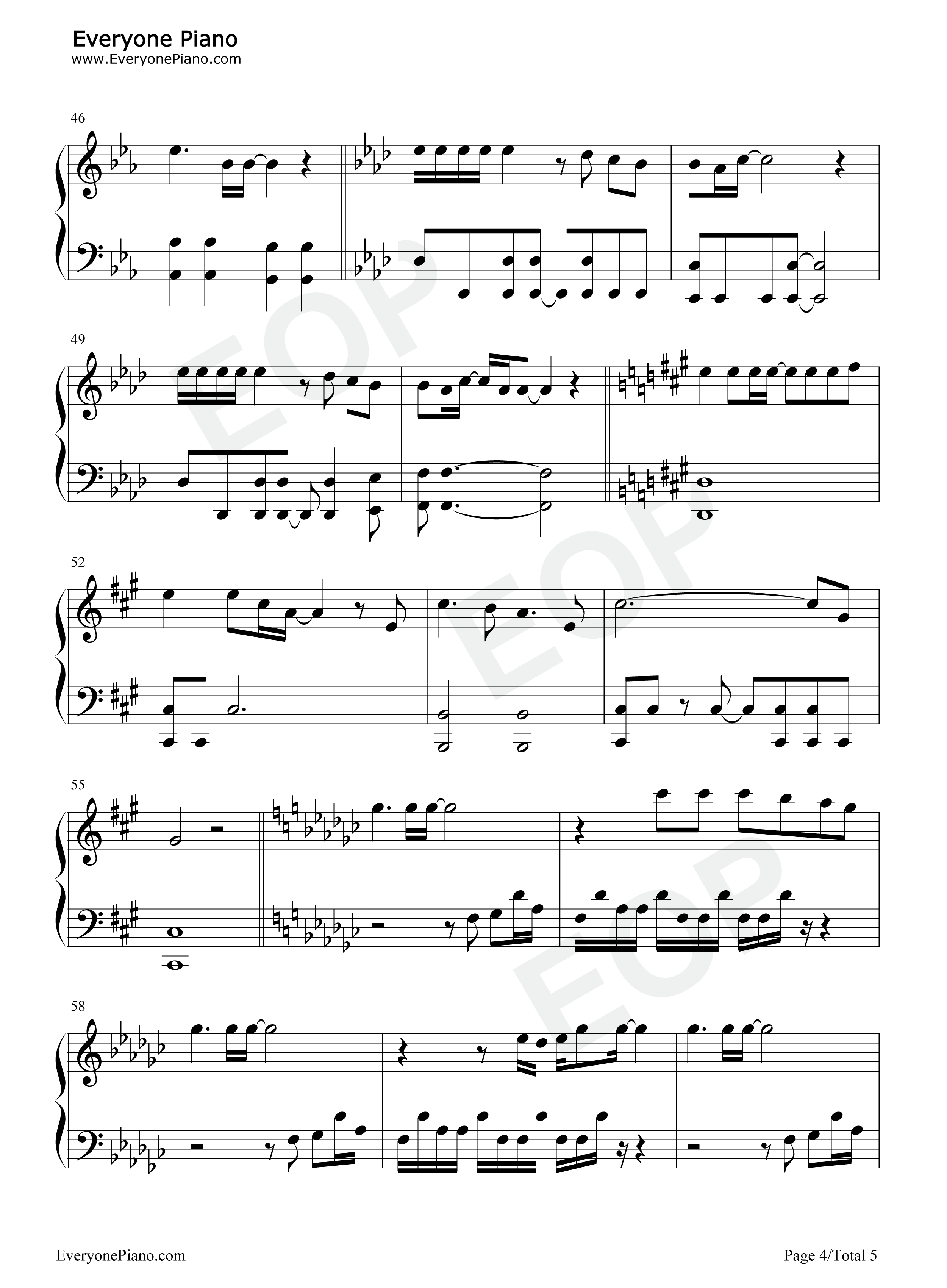 no_more_words钢琴谱_滨崎步