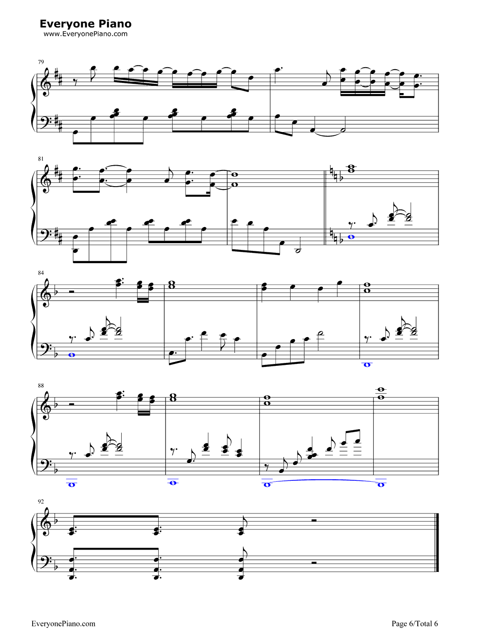 秋之回忆钢琴谱_秋之回忆